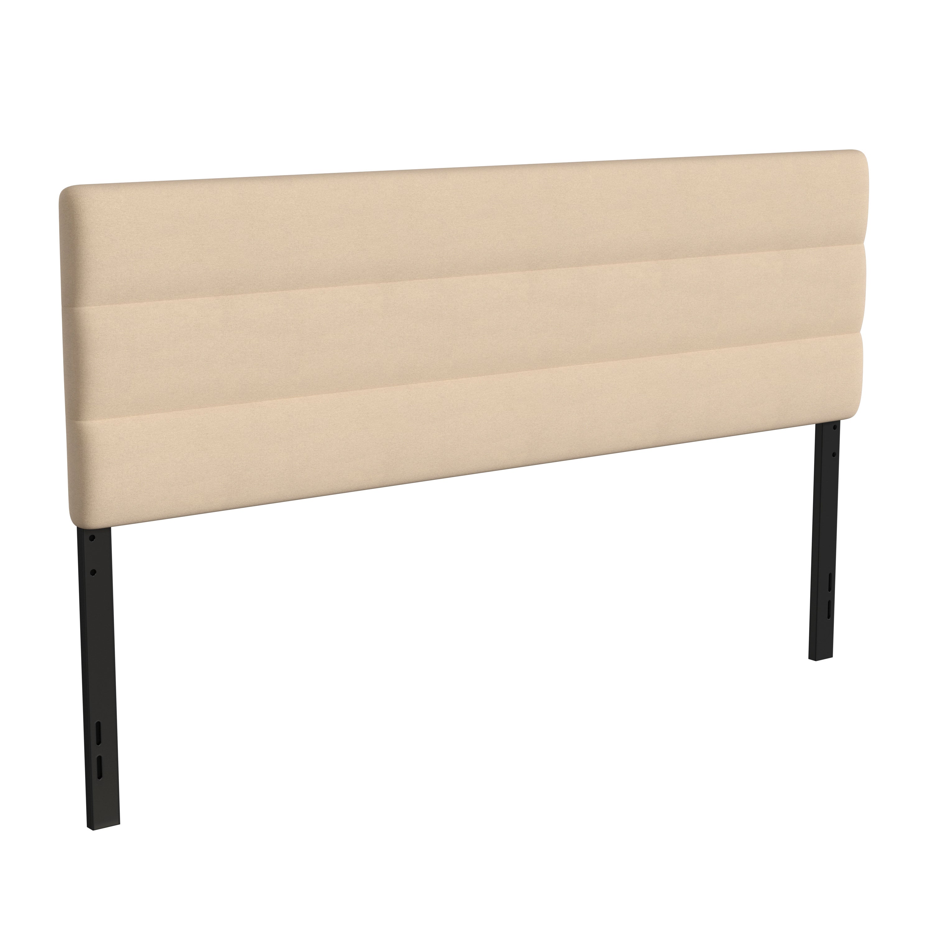 Paxton Channel Stitched Upholstered Headboard, Adjustable Height from 44.5" to 57.25"-Headboard-Flash Furniture-Wall2Wall Furnishings