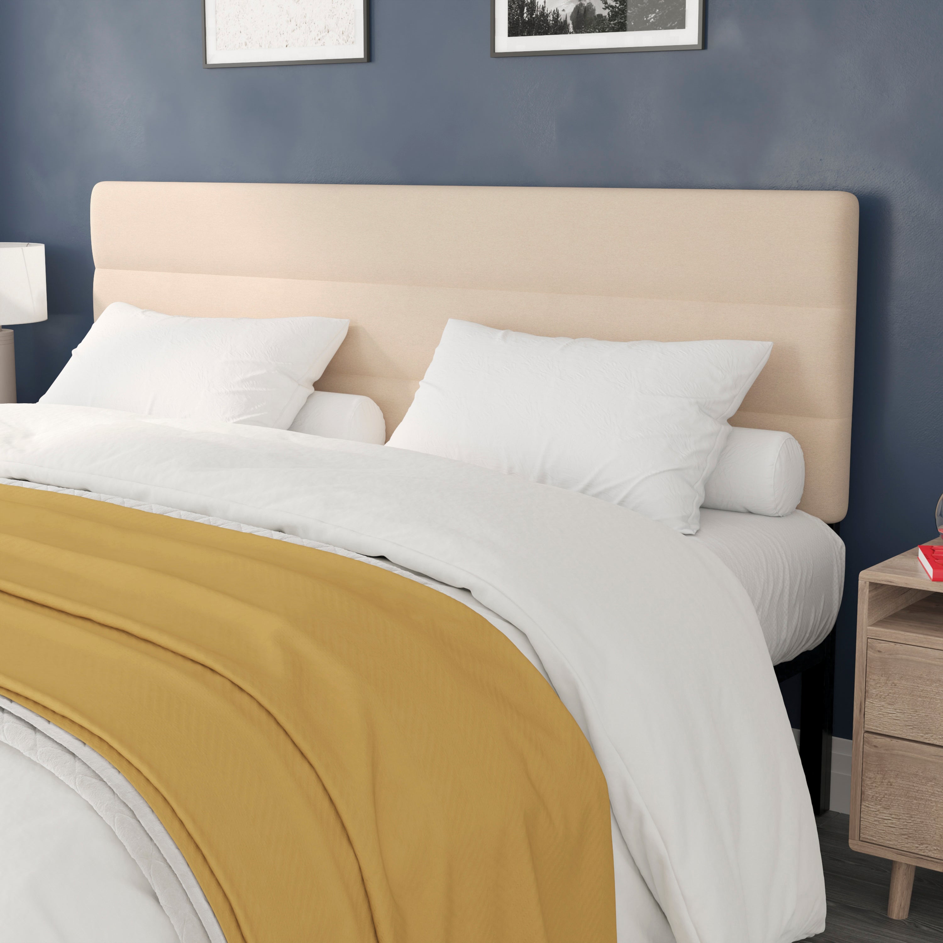 Paxton Channel Stitched Upholstered Headboard, Adjustable Height from 44.5" to 57.25"