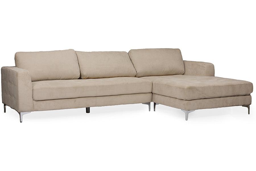 Agnew Contemporary Light Microfiber Right Facing Sectional Sofa