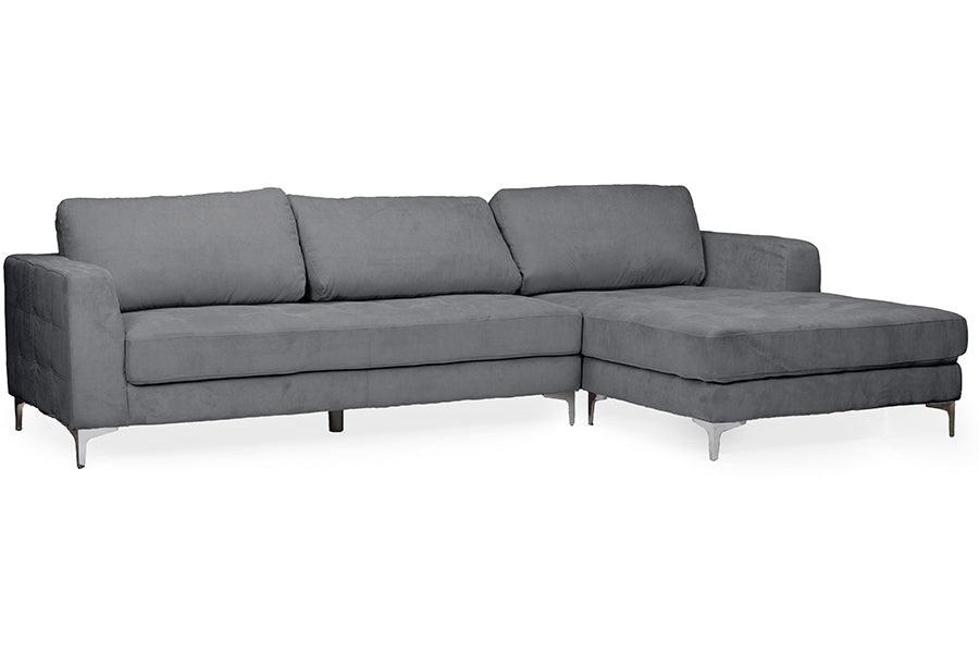 Agnew Contemporary Light Microfiber Right Facing Sectional Sofa