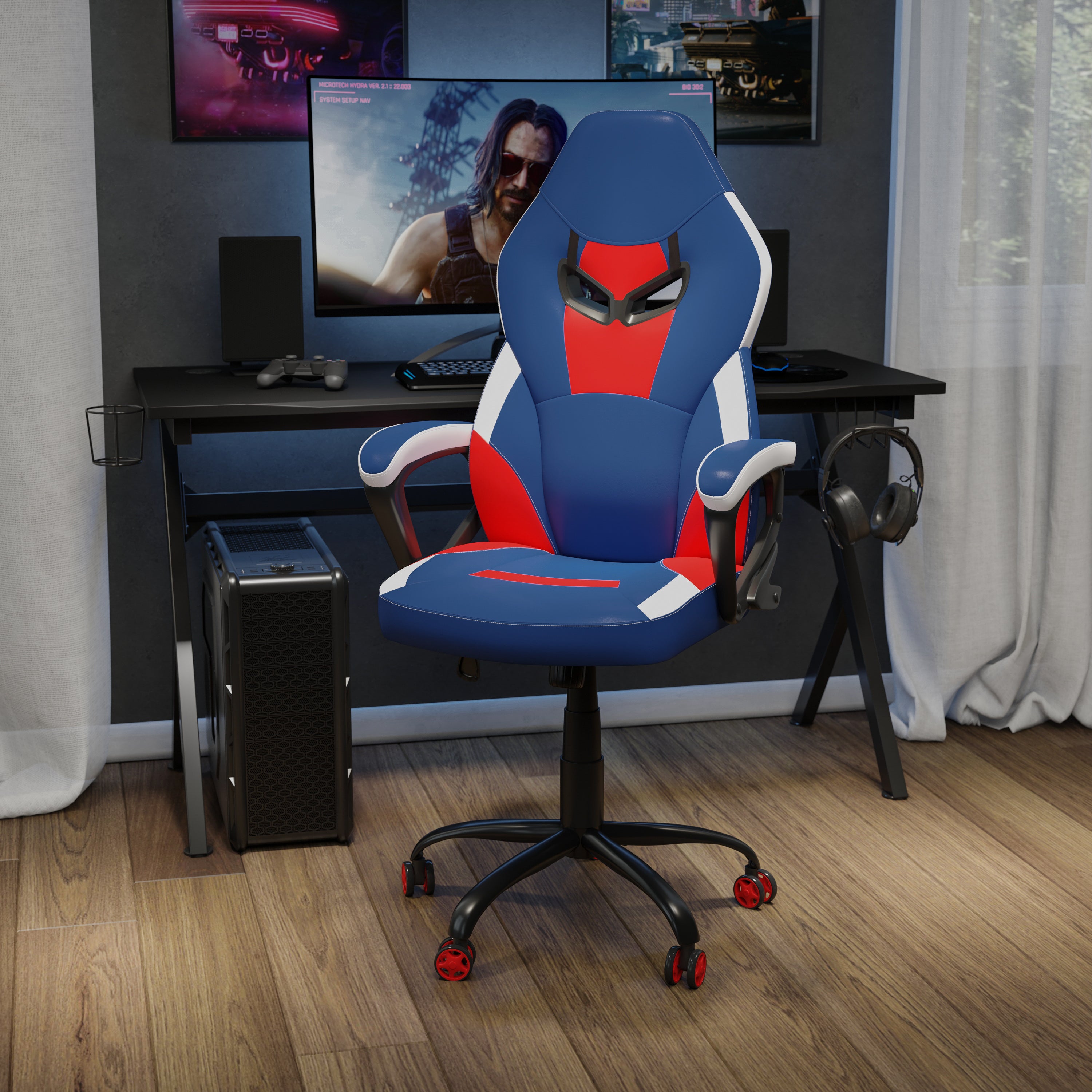 Ergonomic PC Office Computer Chair - Adjustable Designer Gaming Chair - 360° Swivel-Racing Chair-Flash Furniture-Wall2Wall Furnishings