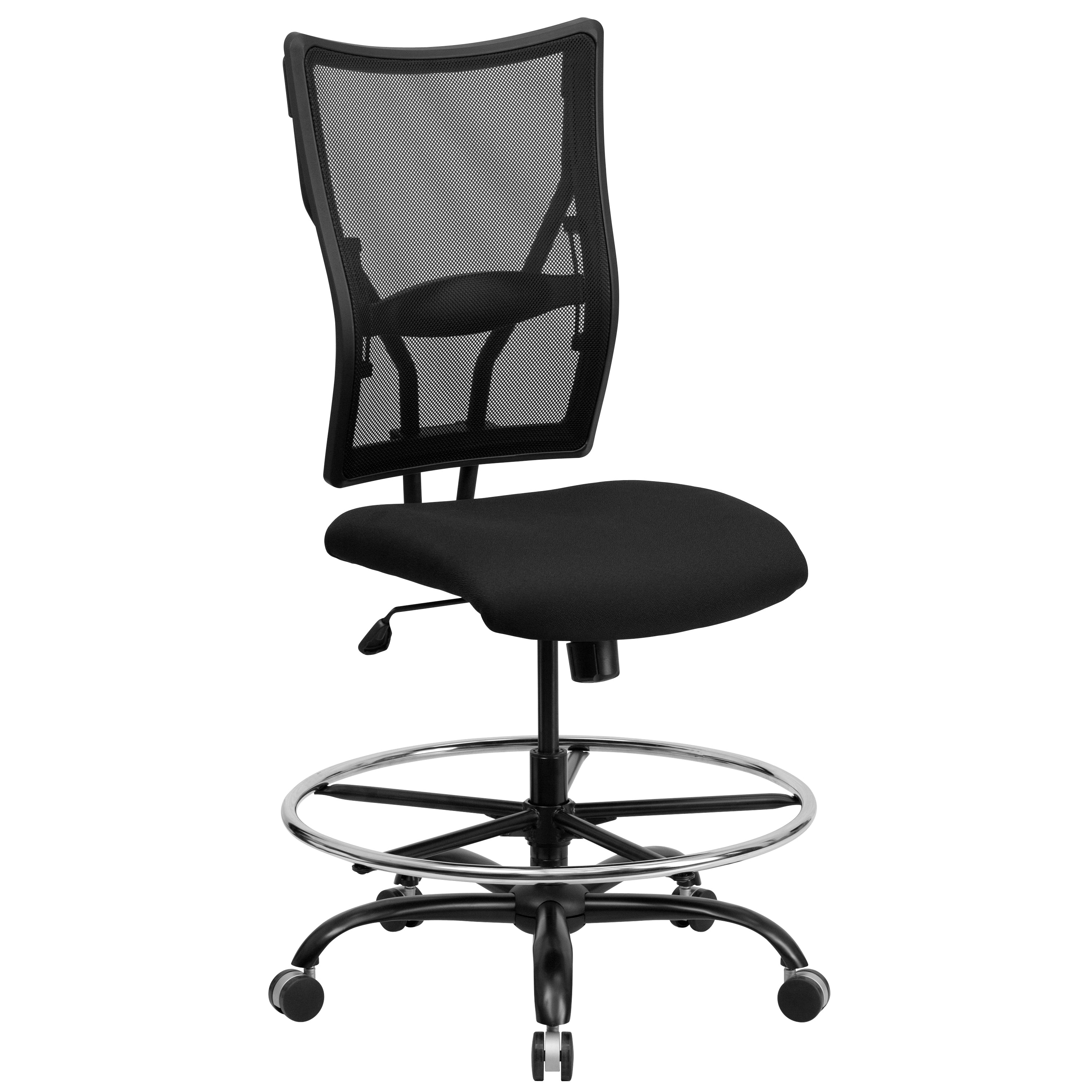 HERCULES Series 400 lb. Capacity Big & Tall Mesh Ergonomic Drafting Chair-Big & Tall Office Chair-Flash Furniture-Wall2Wall Furnishings
