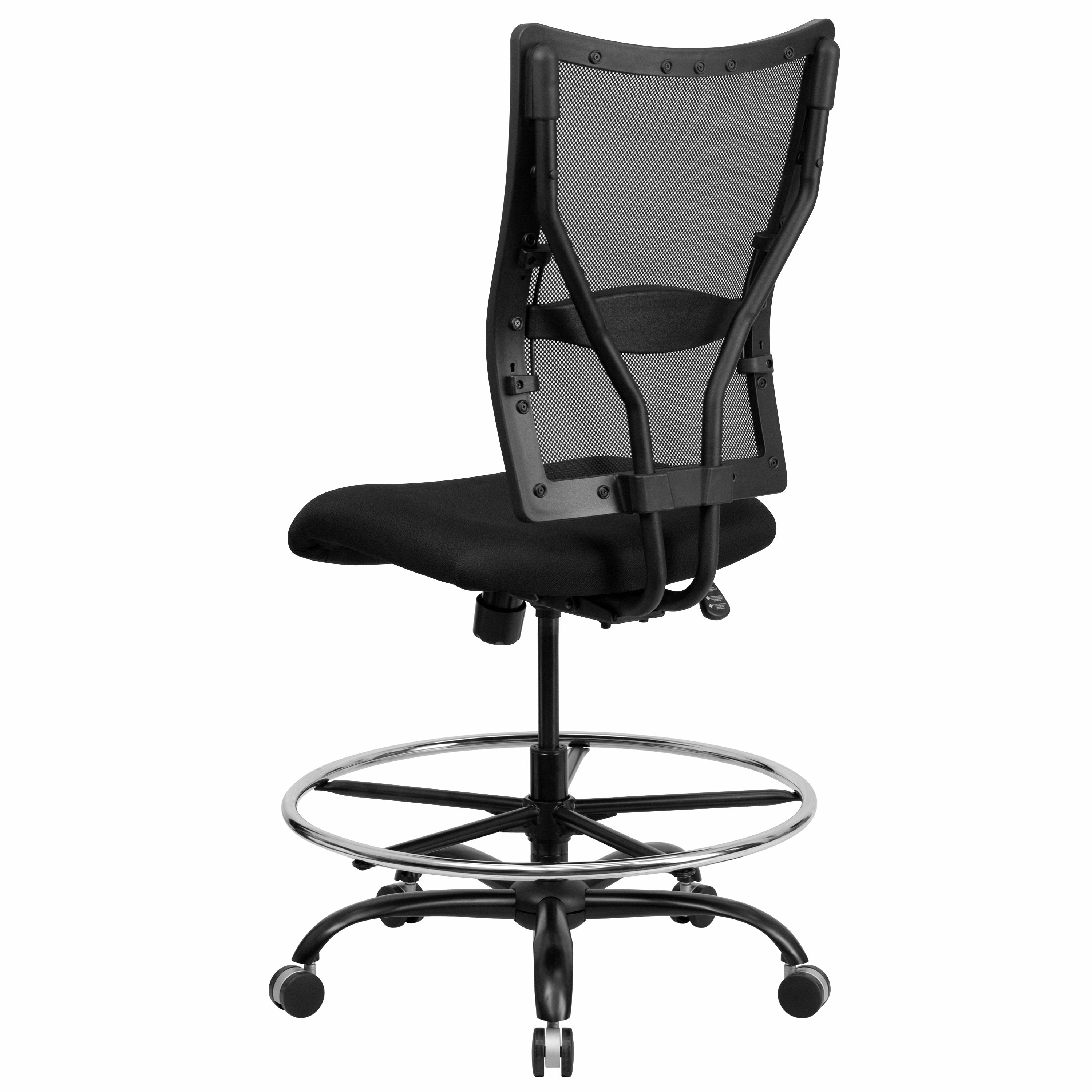 HERCULES Series 400 lb. Capacity Big & Tall Mesh Ergonomic Drafting Chair-Big & Tall Office Chair-Flash Furniture-Wall2Wall Furnishings