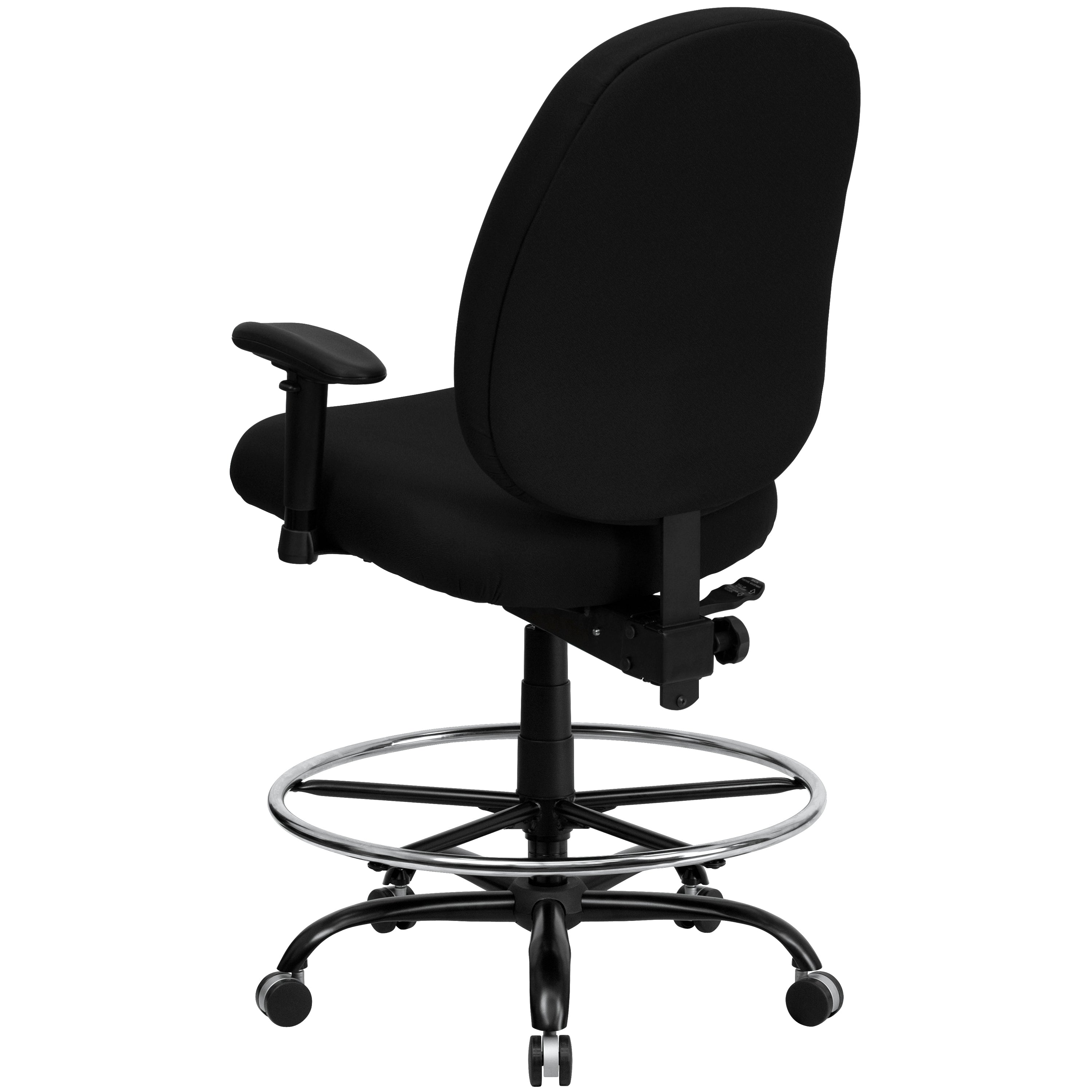 HERCULES Series Big & Tall 400 lb. Rated Fabric Ergonomic Drafting Chair with Adjustable Back Height and Arms-Big & Tall Office Chair-Flash Furniture-Wall2Wall Furnishings