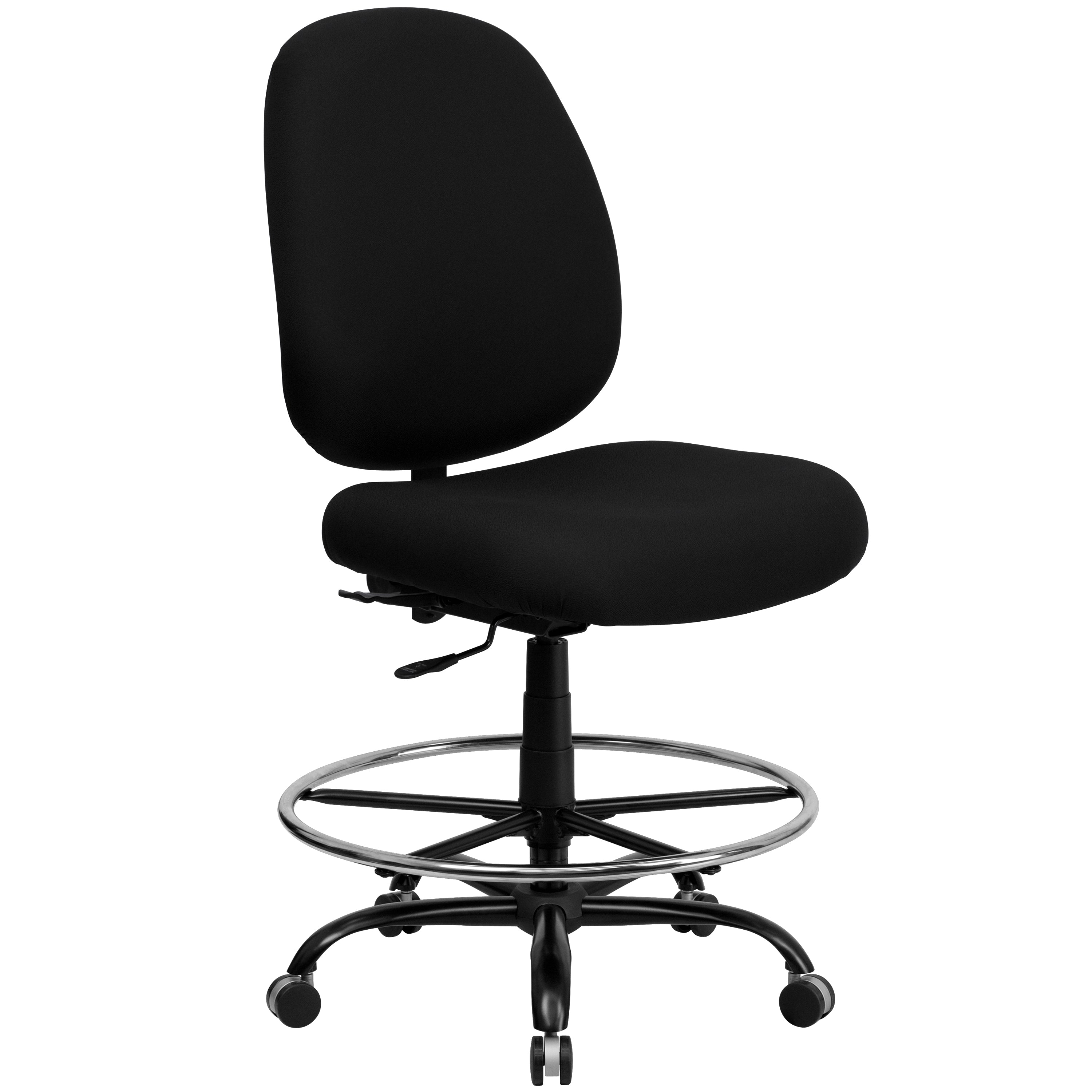 HERCULES Series Big & Tall 400 lb. Rated Fabric Ergonomic Drafting Chair with Adjustable Back Height-Big & Tall Office Chair-Flash Furniture-Wall2Wall Furnishings