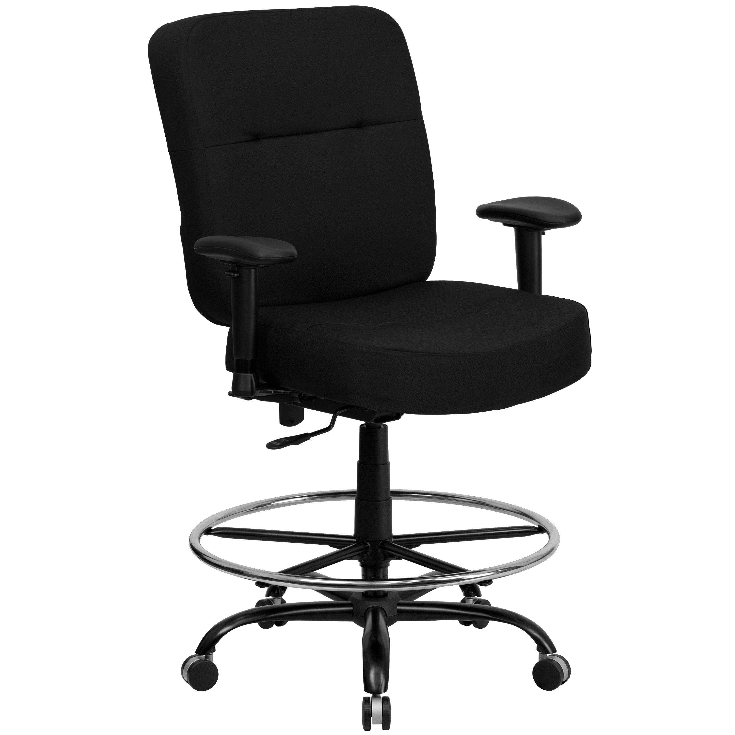 HERCULES Series Big & Tall 400 lb. Rated Ergonomic Drafting Chair with Rectangular Back and Adjustable Arms-Big & Tall Office Chair-Flash Furniture-Wall2Wall Furnishings