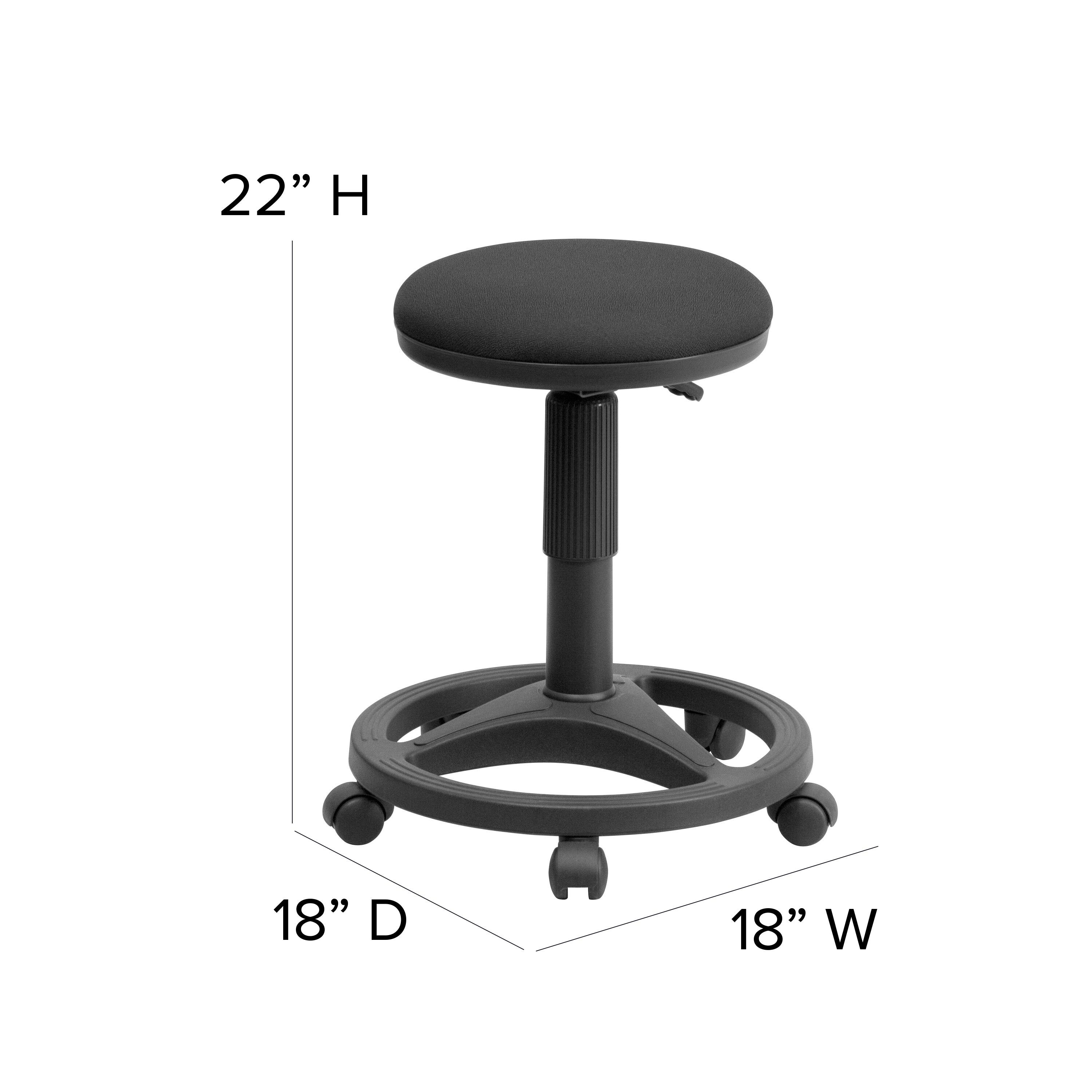 Ergonomic Stool with Foot Ring-Office Chair-Flash Furniture-Wall2Wall Furnishings
