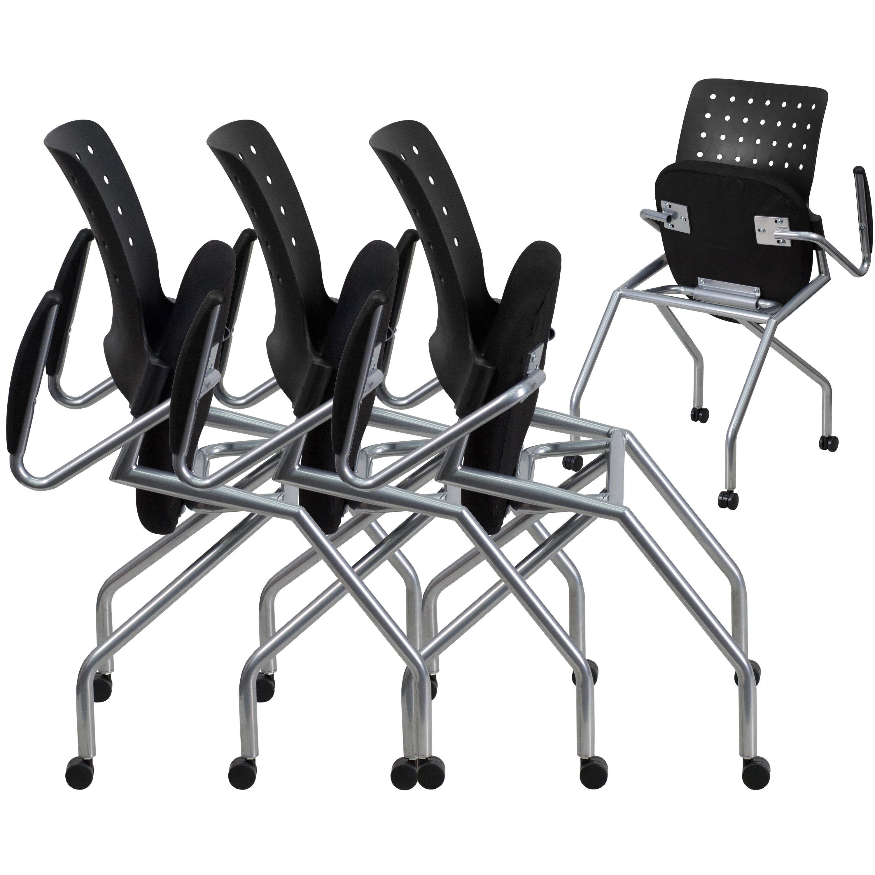 Galaxy Mobile Nesting Chair with Arms-Office Chair-Flash Furniture-Wall2Wall Furnishings