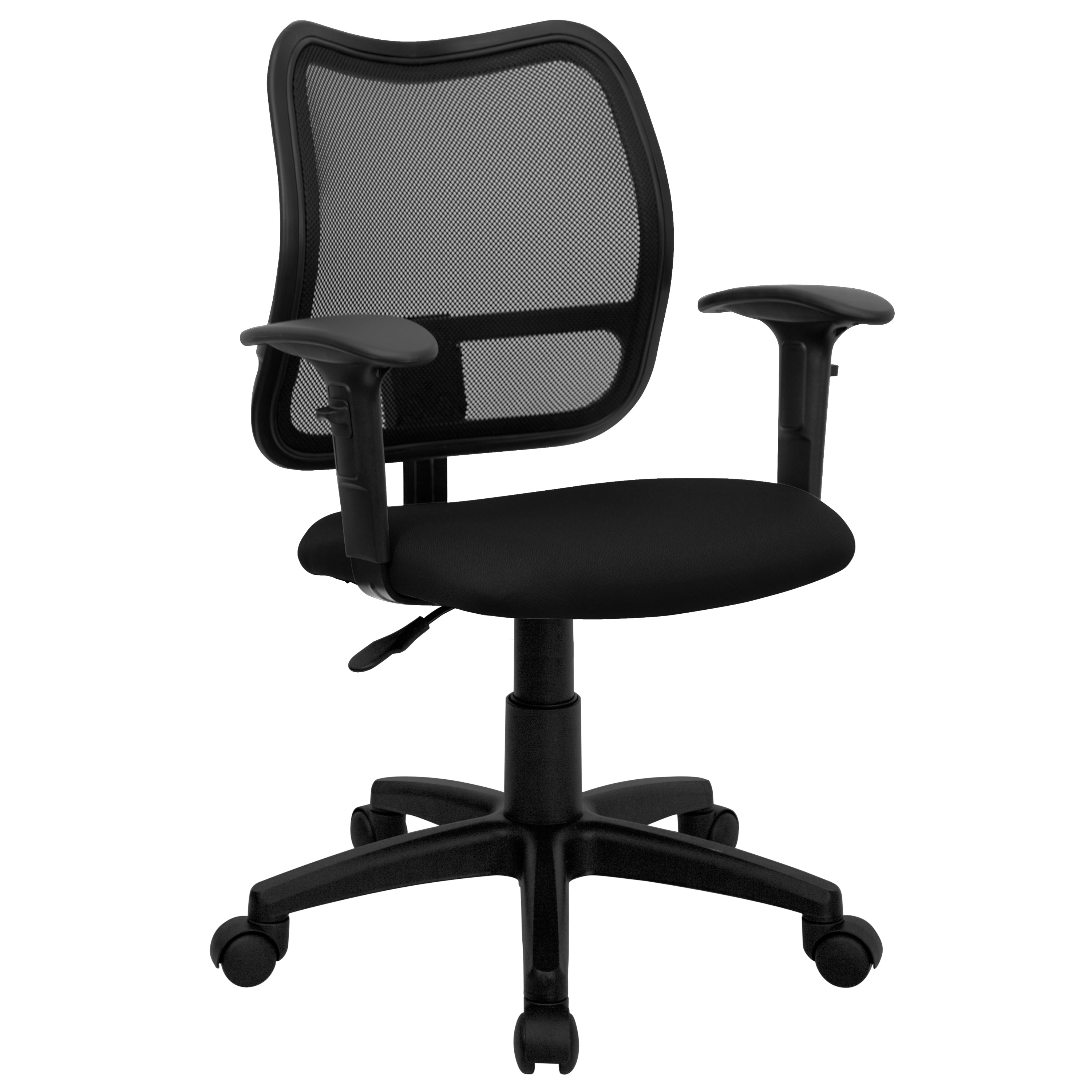 Mid-Back Mesh Swivel Task Office Chair with Adjustable Arms-Office Chair-Flash Furniture-Wall2Wall Furnishings