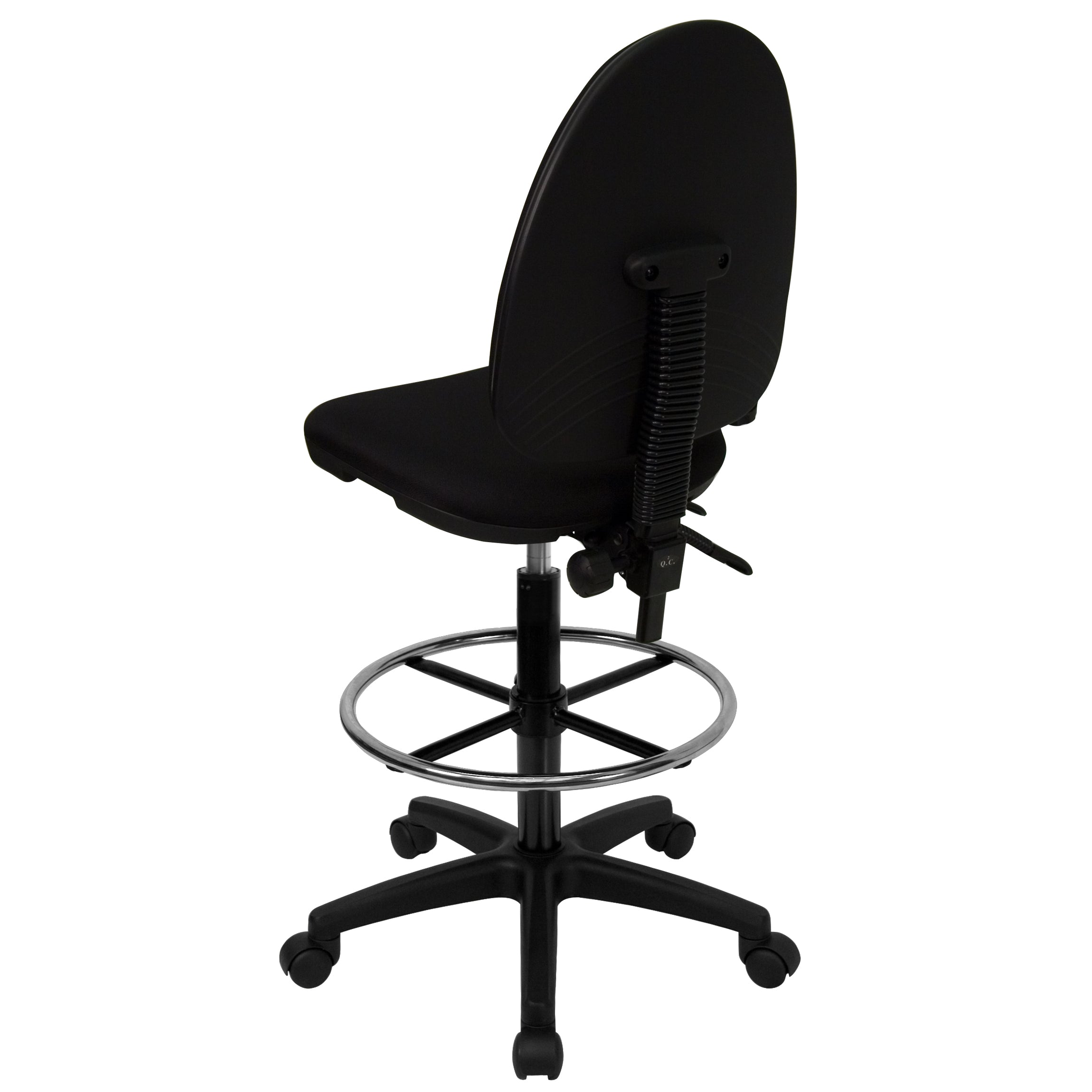 Mid-Back Multi-Functional Ergonomic Drafting Chair with Adjustable Lumbar Support-Office Chair-Flash Furniture-Wall2Wall Furnishings