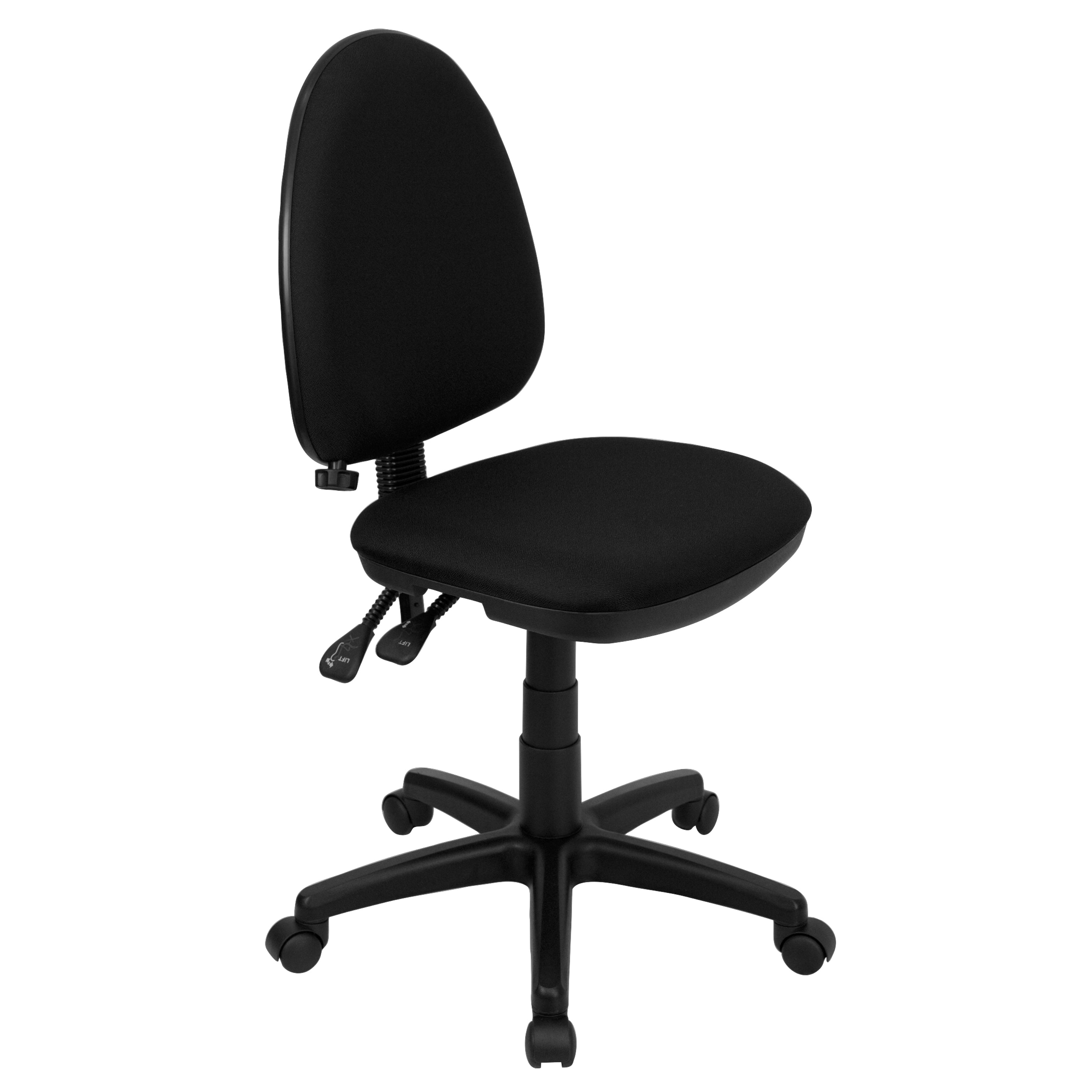 Mid-Back Fabric Multifunction Swivel Ergonomic Task Office Chair with Adjustable Lumbar Support-Office Chair-Flash Furniture-Wall2Wall Furnishings