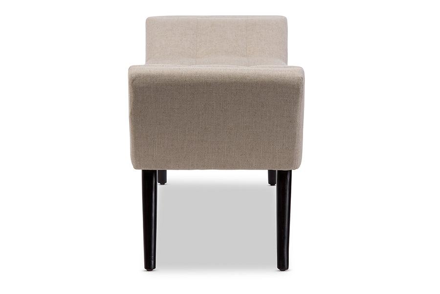 Tamblin Mid-century Modern Retro Linen Fabric Upholstered Grid-Tufting 50-Inch Bench