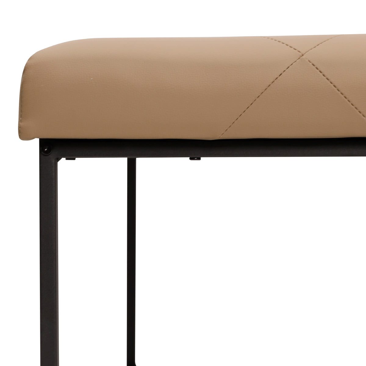 Ashton 30" Square Upholstered Tufted Ottoman with Metal Frame