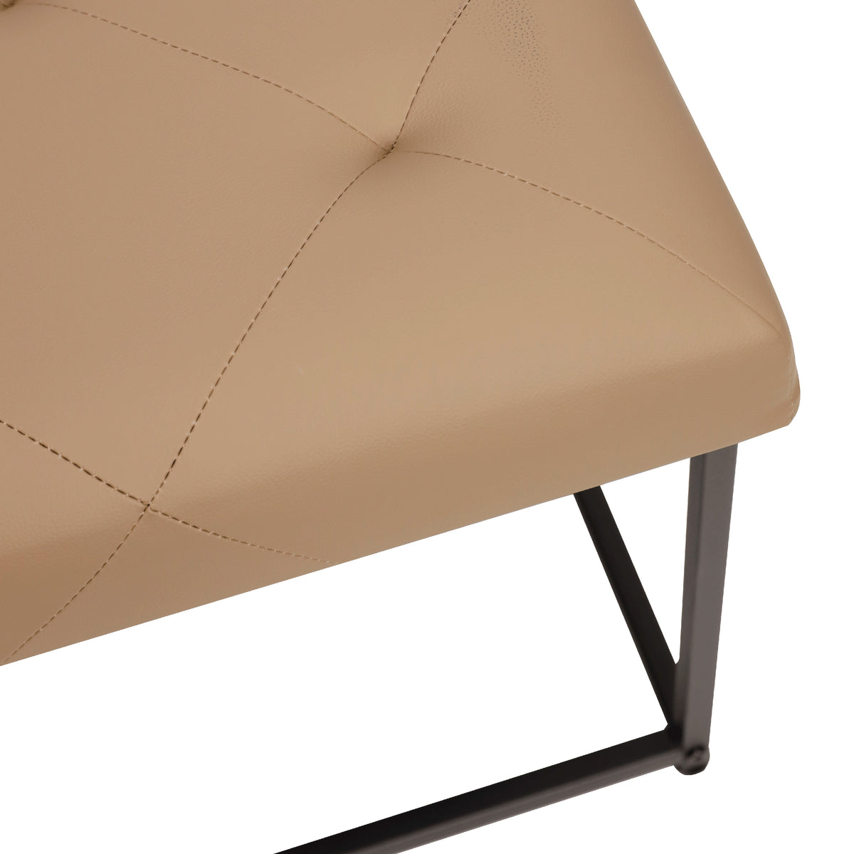 Ashton 30" Square Upholstered Tufted Ottoman with Metal Frame