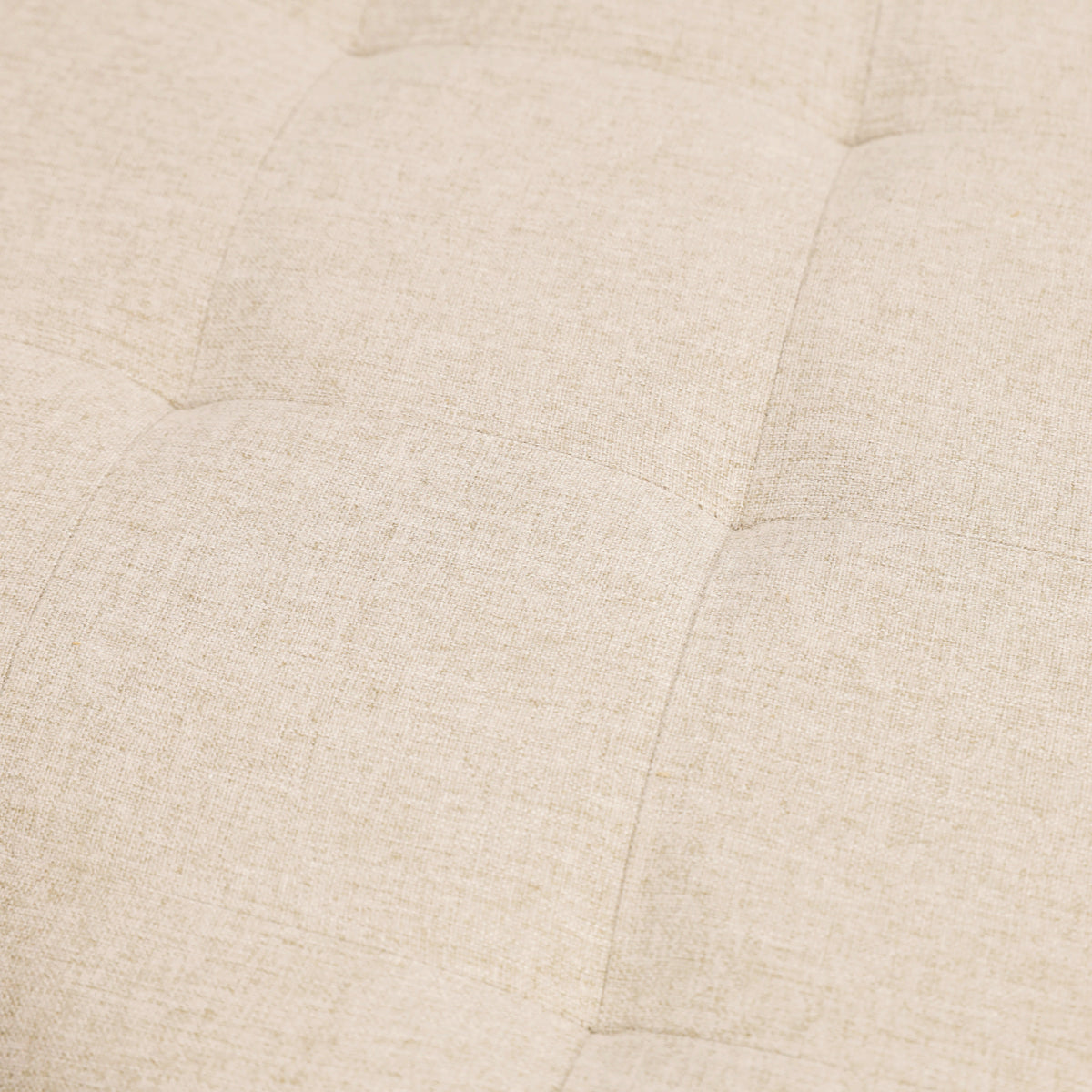 Ashton 34" Round Cotton Linen Tufted Ottoman with Metal Frame