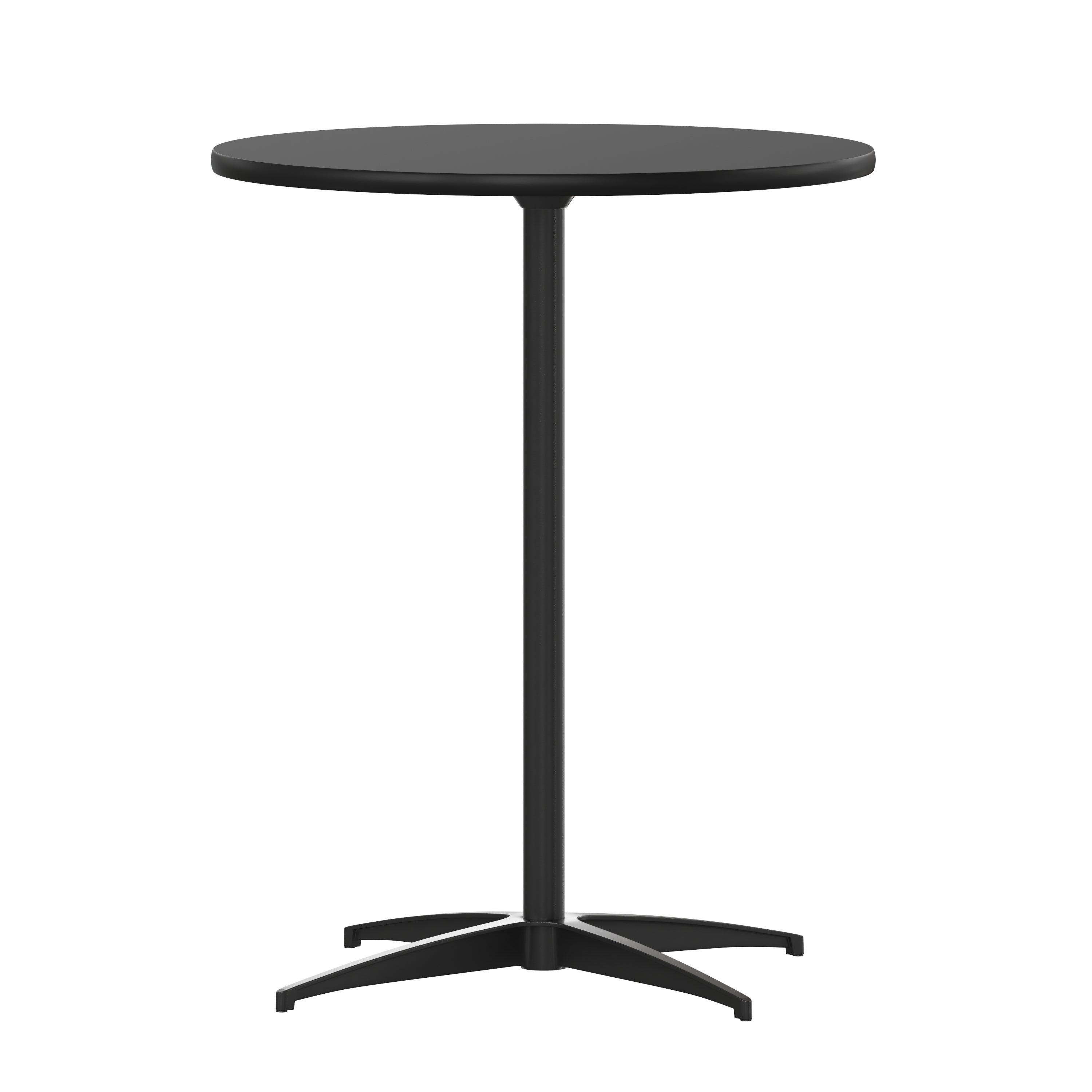 24'' Round Wood Cocktail Table with 30'' and 42'' Columns-Cocktail/Pub Table-Flash Furniture-Wall2Wall Furnishings