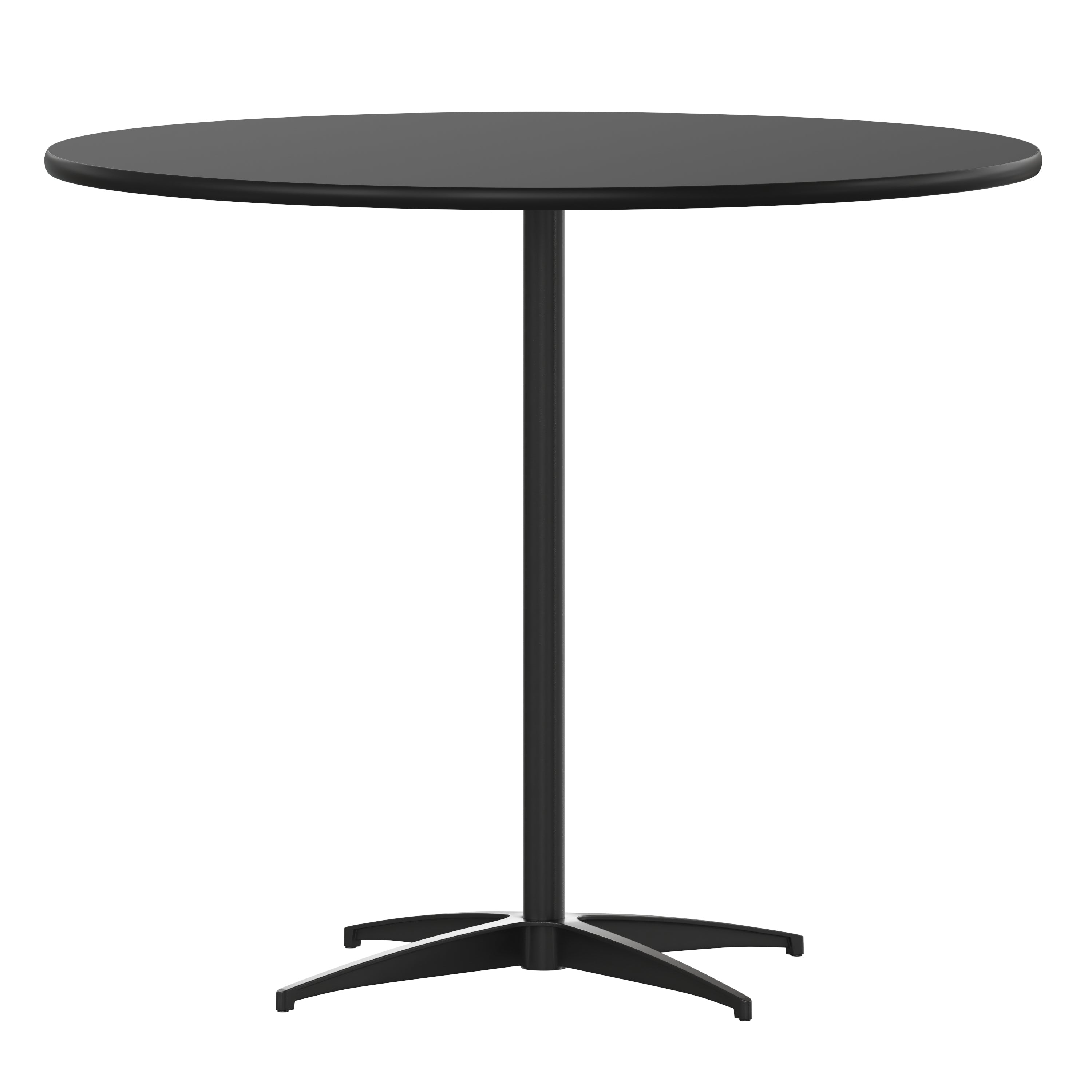 36'' Round Wood Cocktail Table with 30'' and 42'' Columns-Cocktail/Pub Table-Flash Furniture-Wall2Wall Furnishings