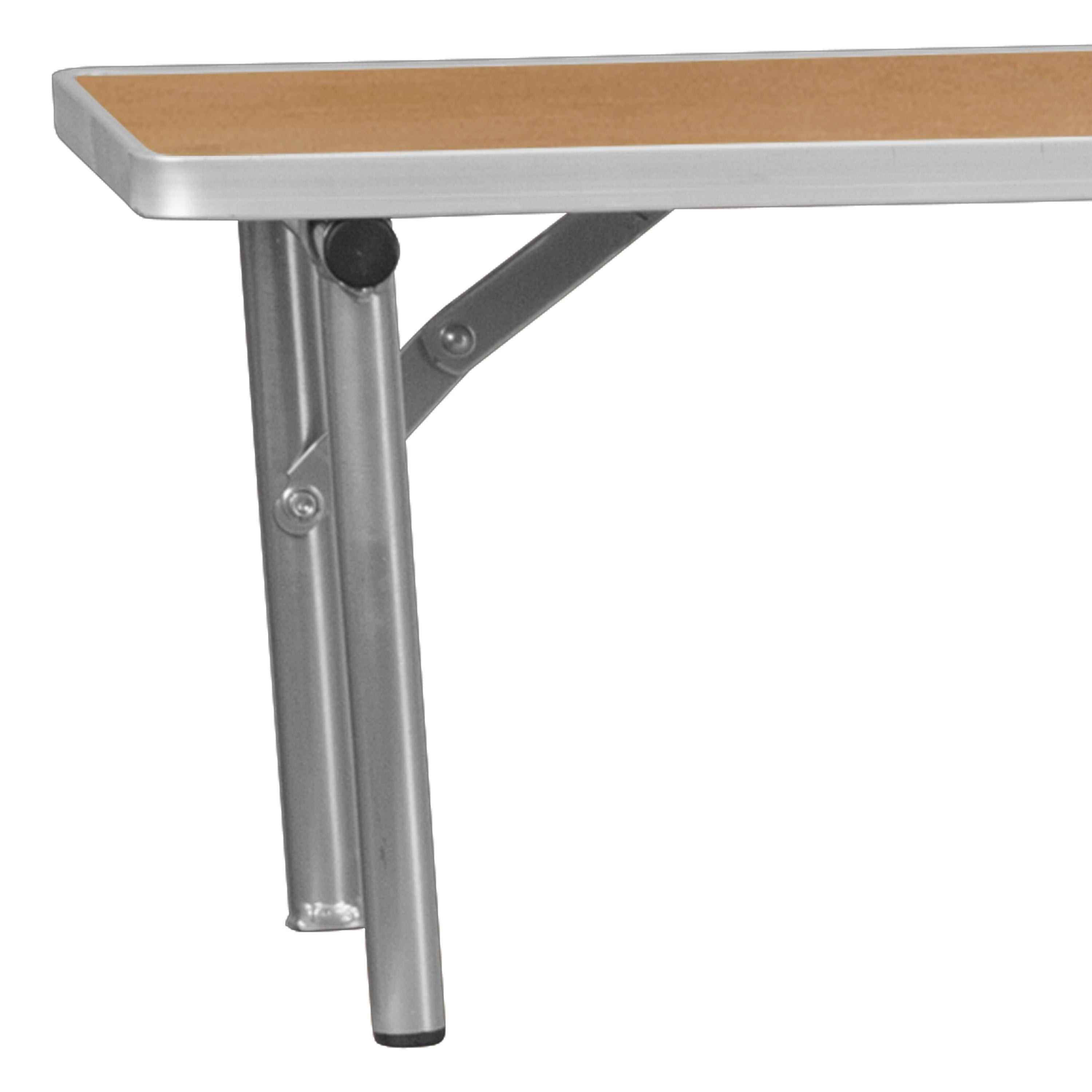 72'' x 12'' x 12'' Birchwood Bar Top Riser with Silver Legs-Rectangular Folding Table Bar Top Risers-Flash Furniture-Wall2Wall Furnishings