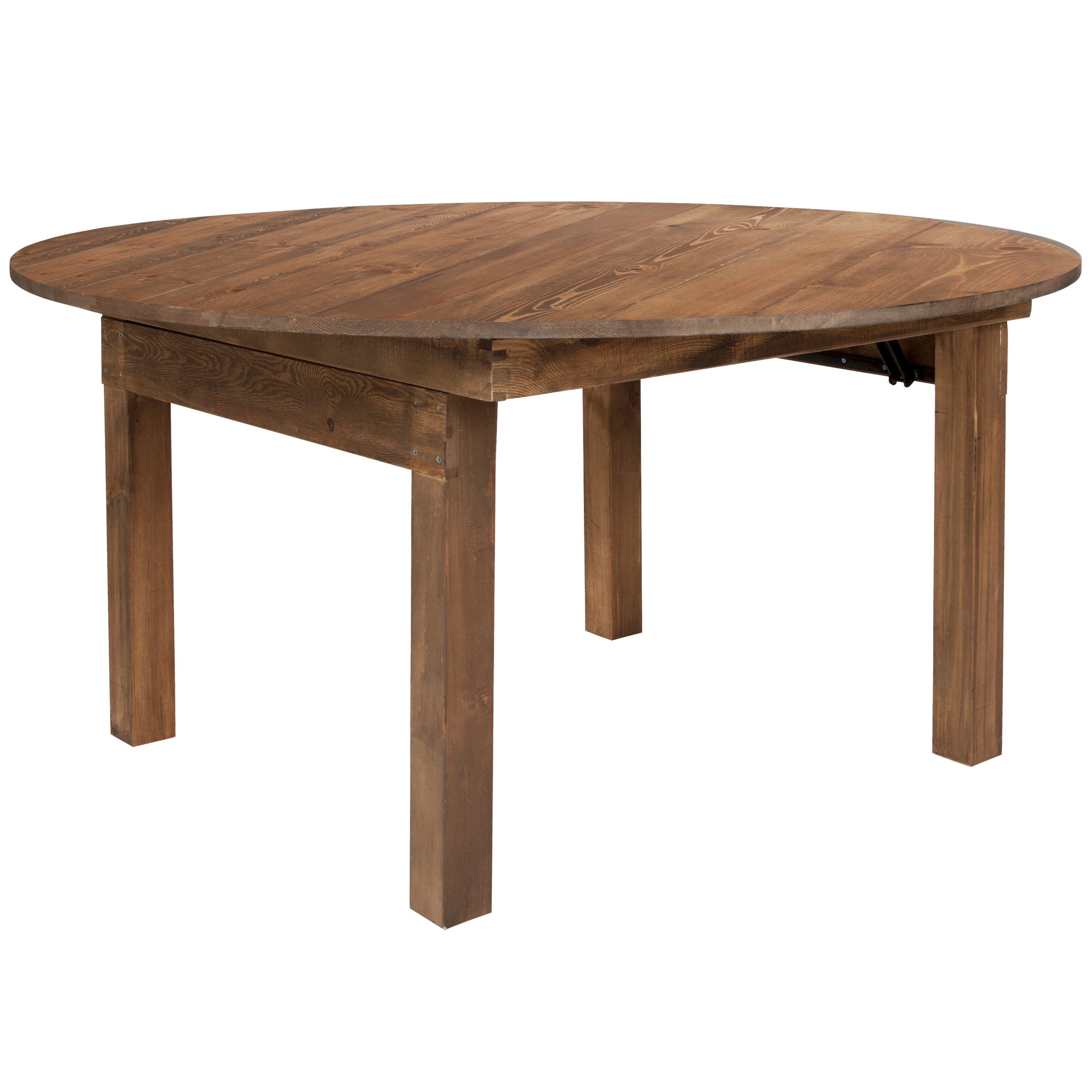 HERCULES Series Round Dining Table | Farm Inspired, Rustic & Antique Pine Dining Room Table-Farm Table-Flash Furniture-Wall2Wall Furnishings