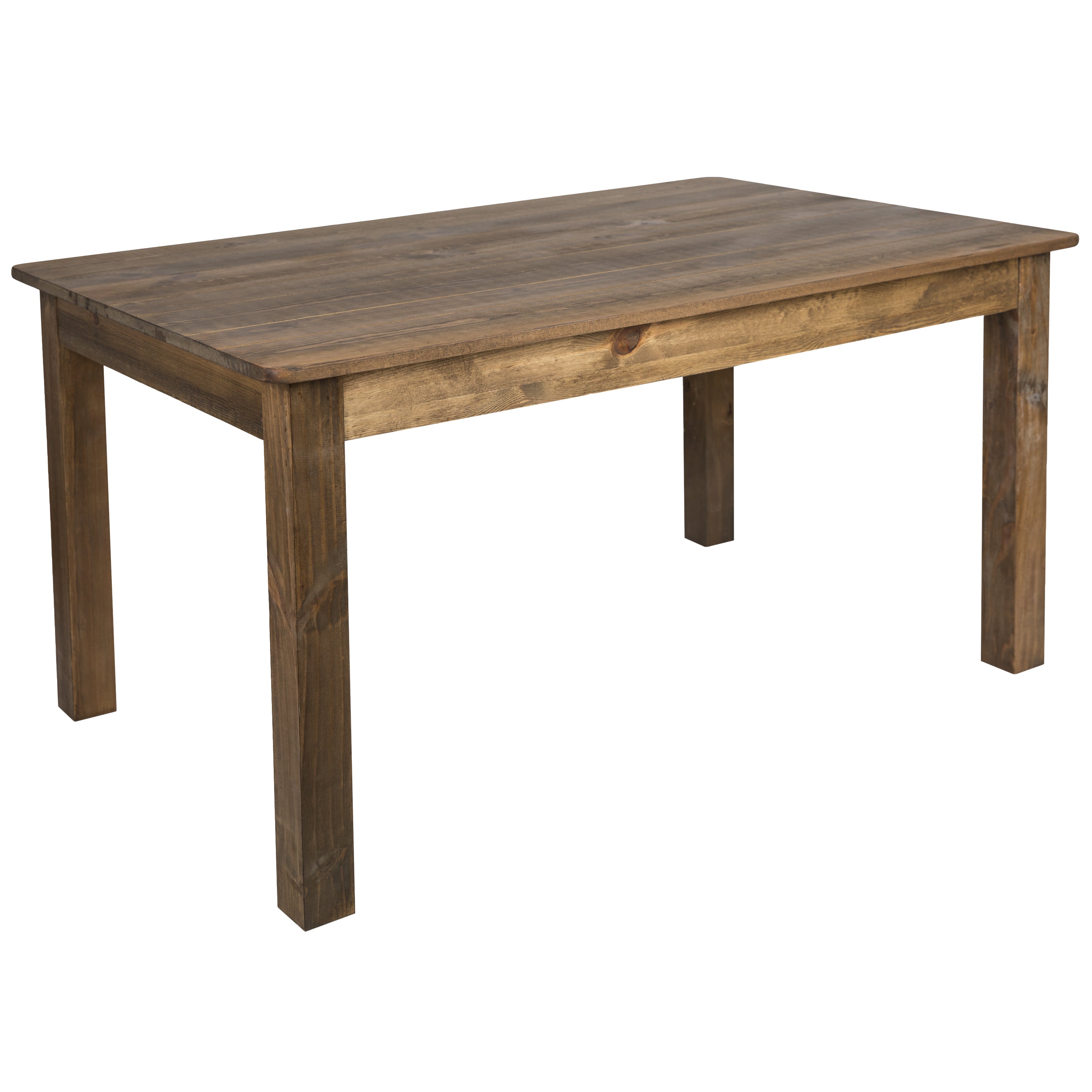 60" x 38" Rectangular Solid Pine Farm Dining Table-Dining Table-Flash Furniture-Wall2Wall Furnishings