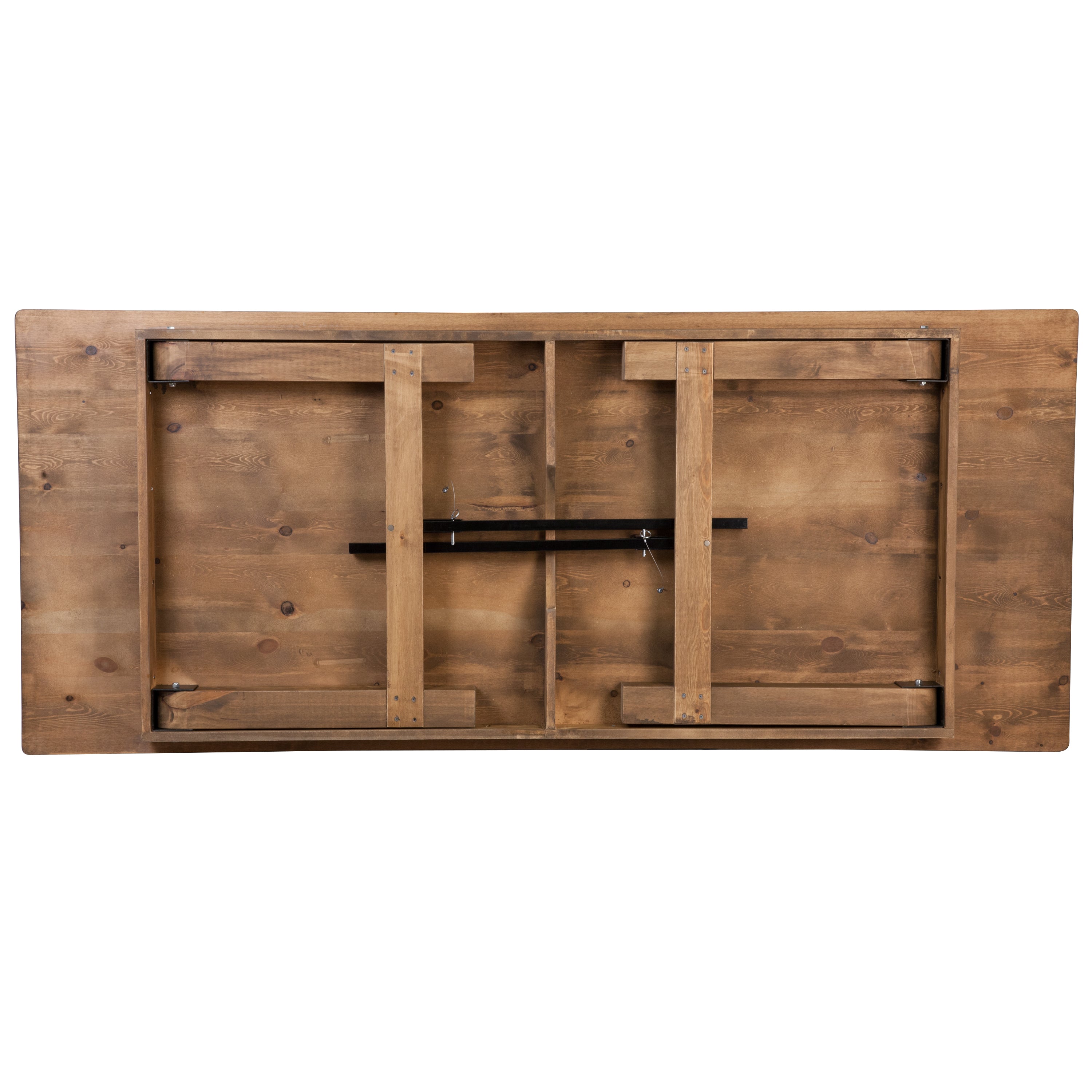 HERCULES Series 8' x 40" Solid Pine Folding Farm Table-Dining Table-Flash Furniture-Wall2Wall Furnishings