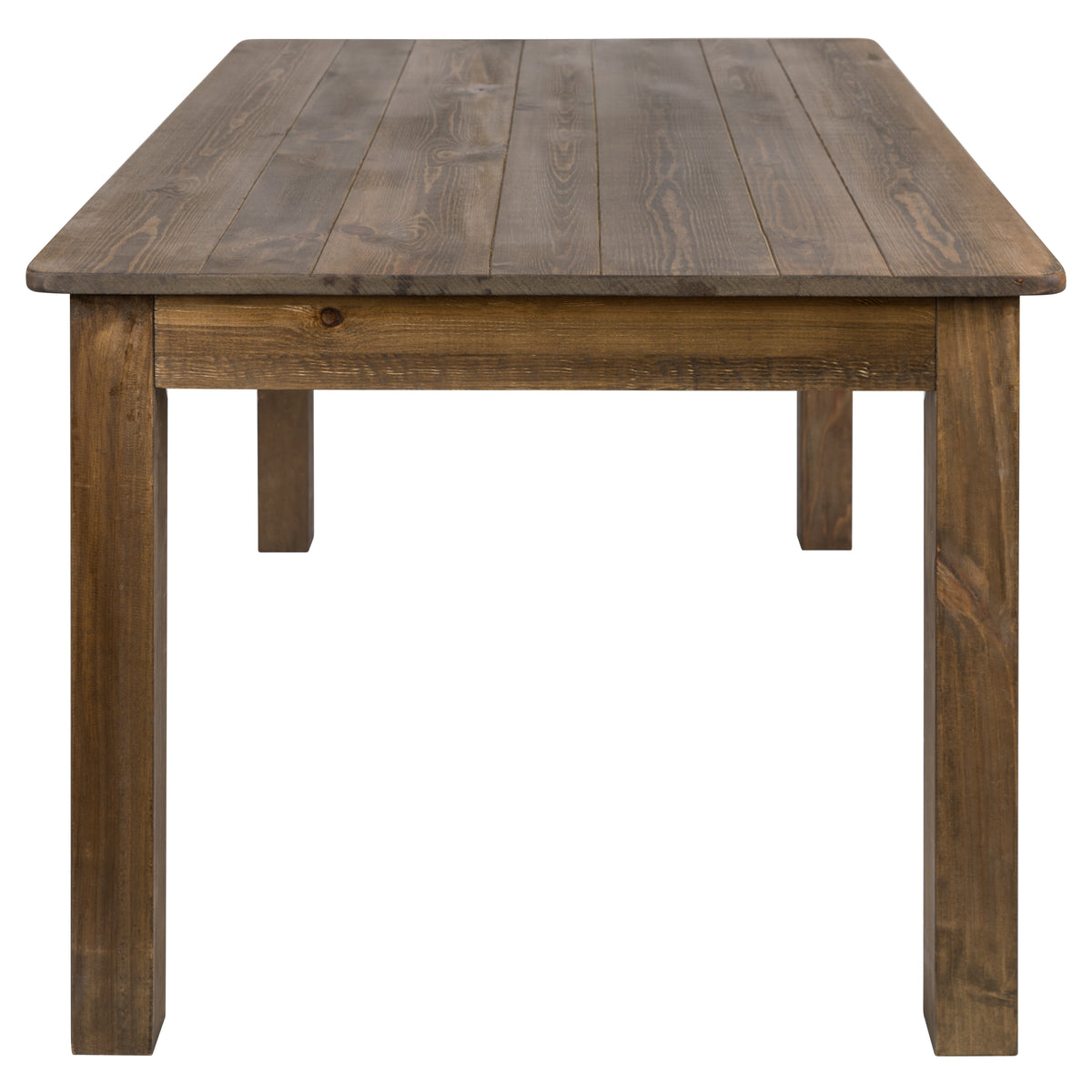 60" x 38" Farm Table Set with 6 Cross Back Chairs and Cushions