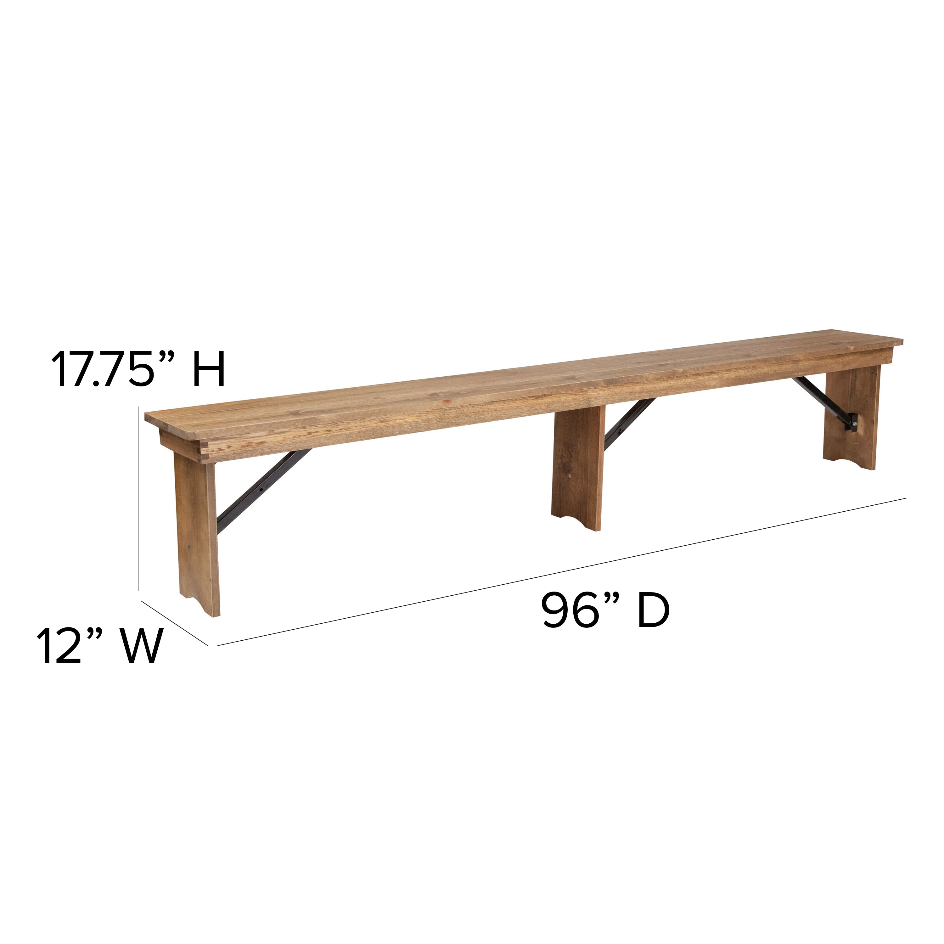 HERCULES Series 9' x 40" Folding Farm Table and Two Bench Set-Dining Room Set-Flash Furniture-Wall2Wall Furnishings