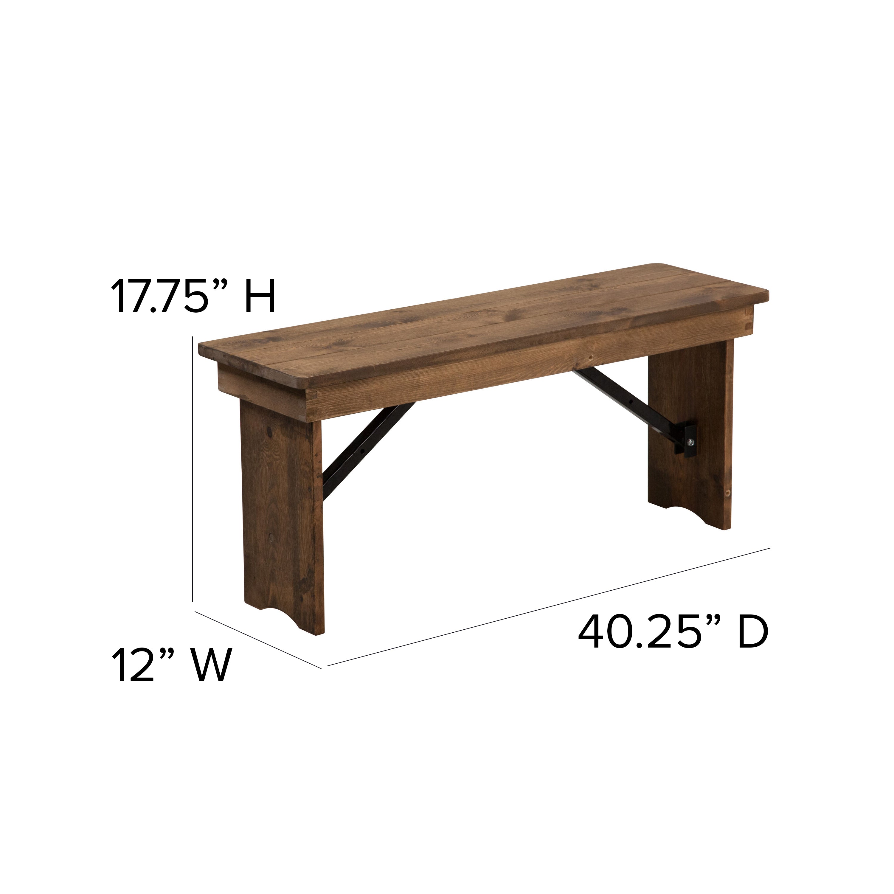 HERCULES Series 9' x 40" Folding Farm Table and Four Bench Set-Dining Room Set-Flash Furniture-Wall2Wall Furnishings