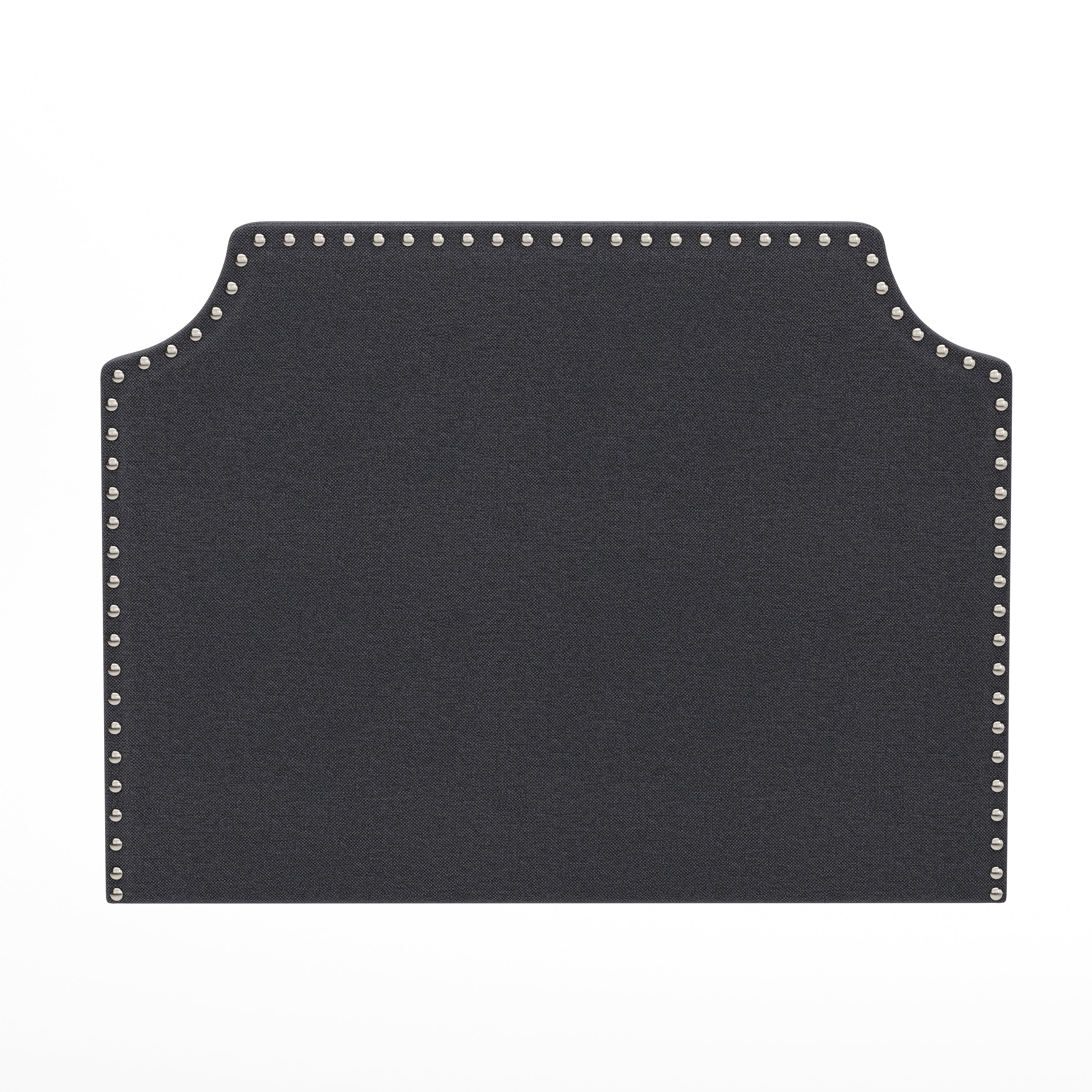 Adeline Contoured Headboard with 2 Power Outlets, 1 USB and 1 USB Type-C Port with Studded LeatherSoft Upholstery and Dual Hanging Options