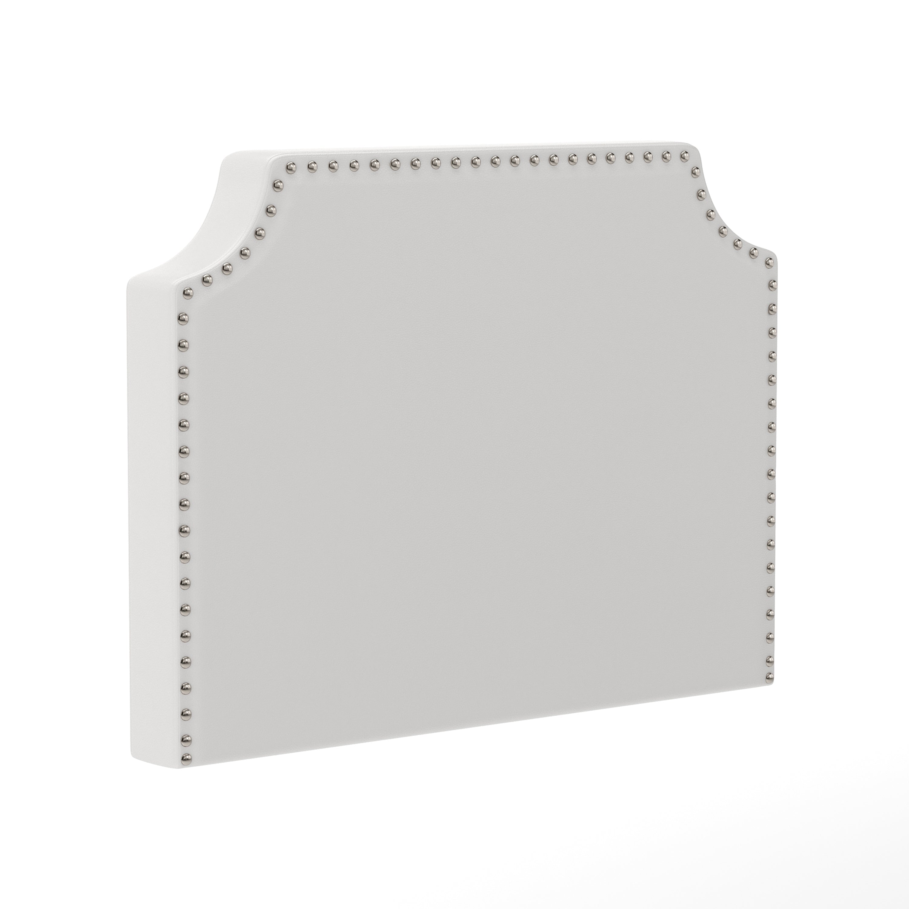 Adeline Contoured Headboard with 2 Power Outlets, 1 USB and 1 USB Type-C Port with Studded LeatherSoft Upholstery and Dual Hanging Options