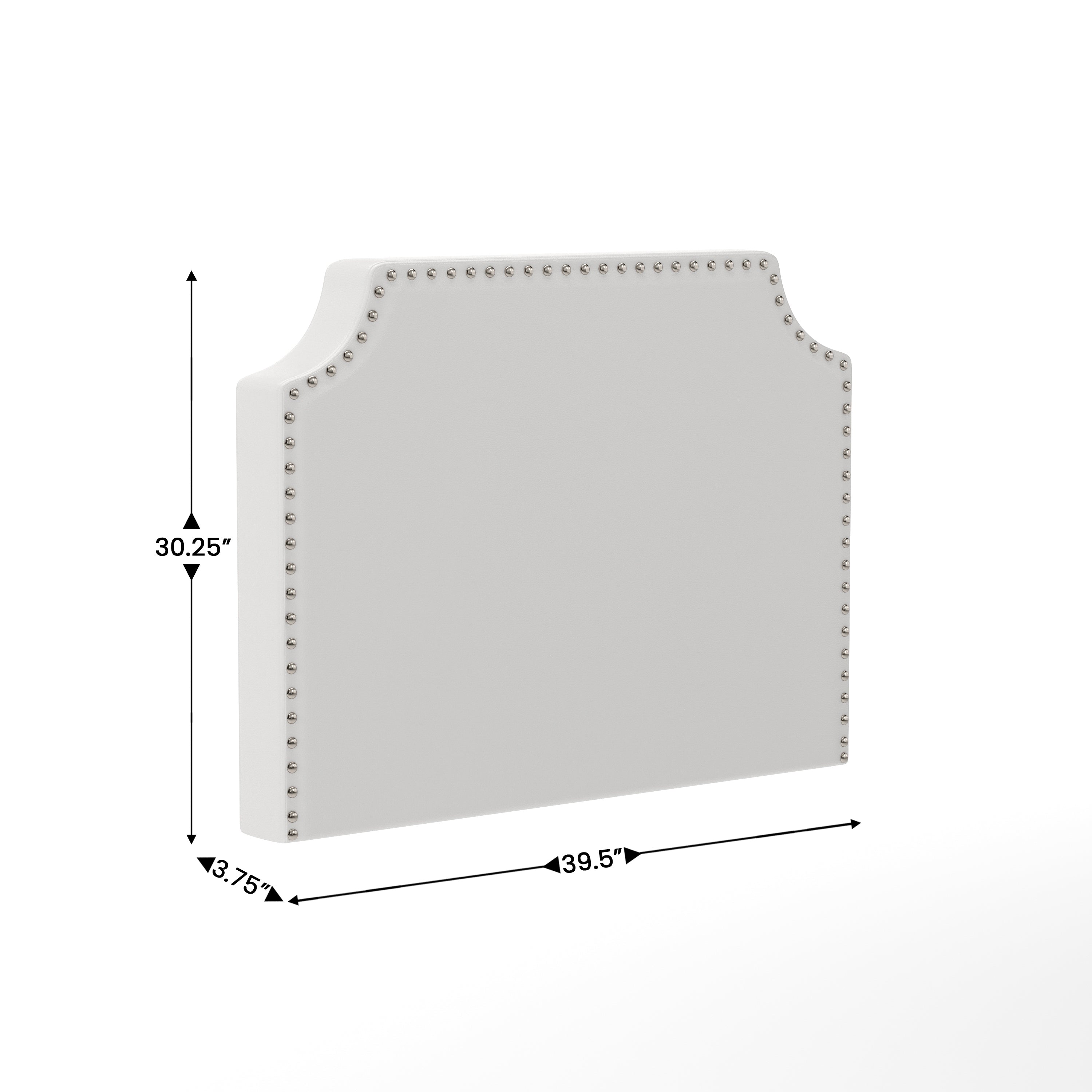 Adeline Contoured Headboard with 2 Power Outlets, 1 USB and 1 USB Type-C Port with Studded LeatherSoft Upholstery and Dual Hanging Options