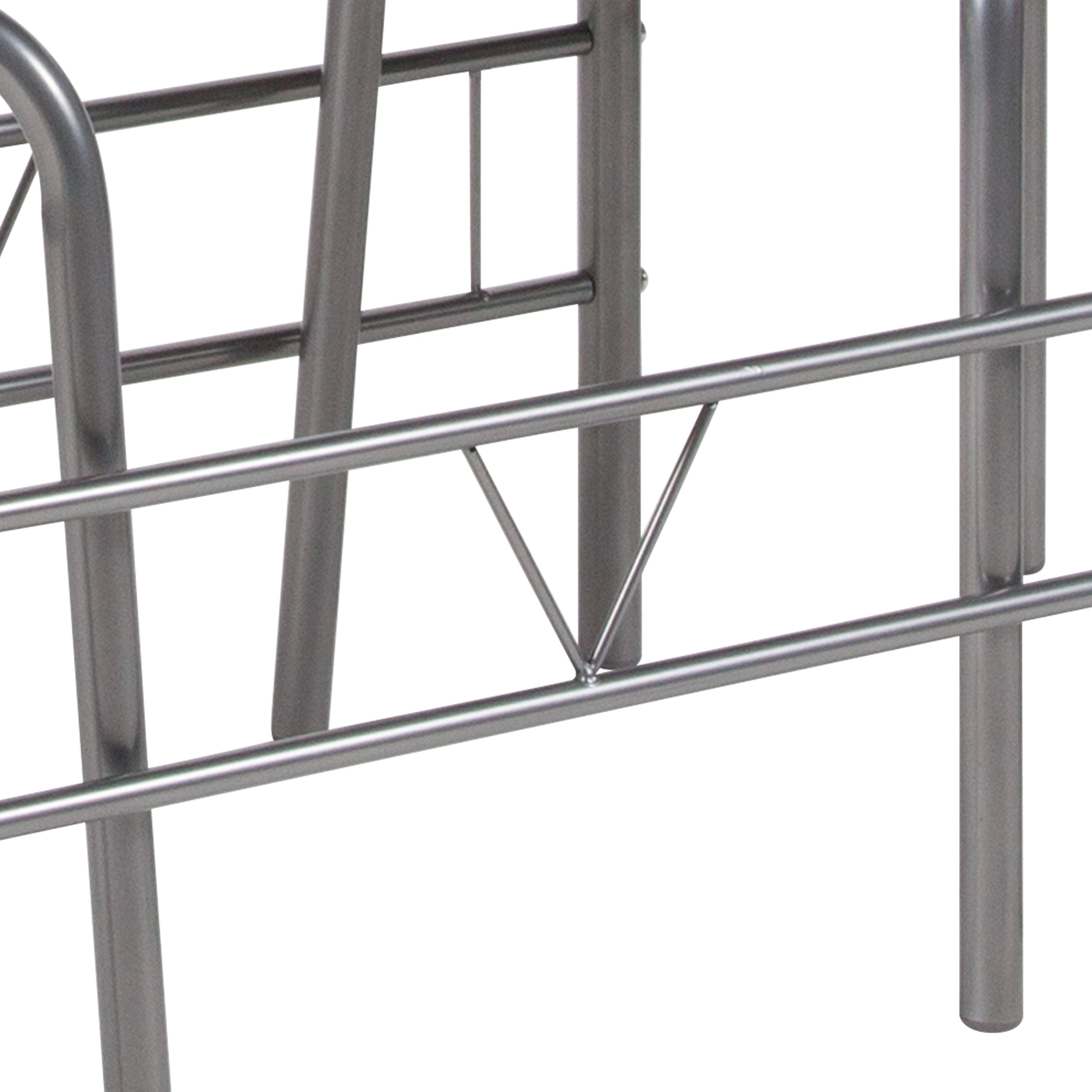 Sutton 3 Piece Space-Saver Bistro Set with Glass Top Table and Vinyl Padded Chairs