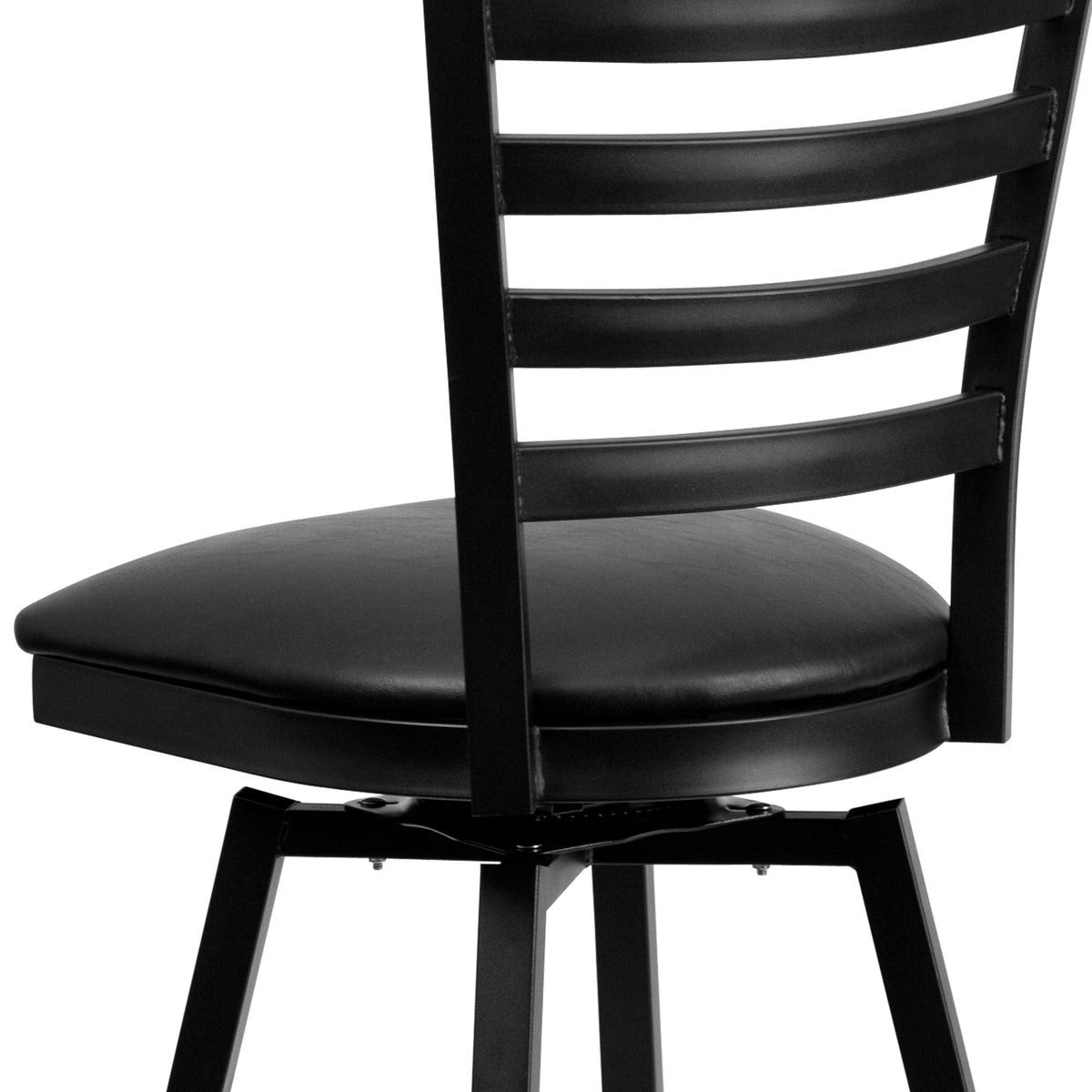 Ladder Back Swivel Metal Barstool