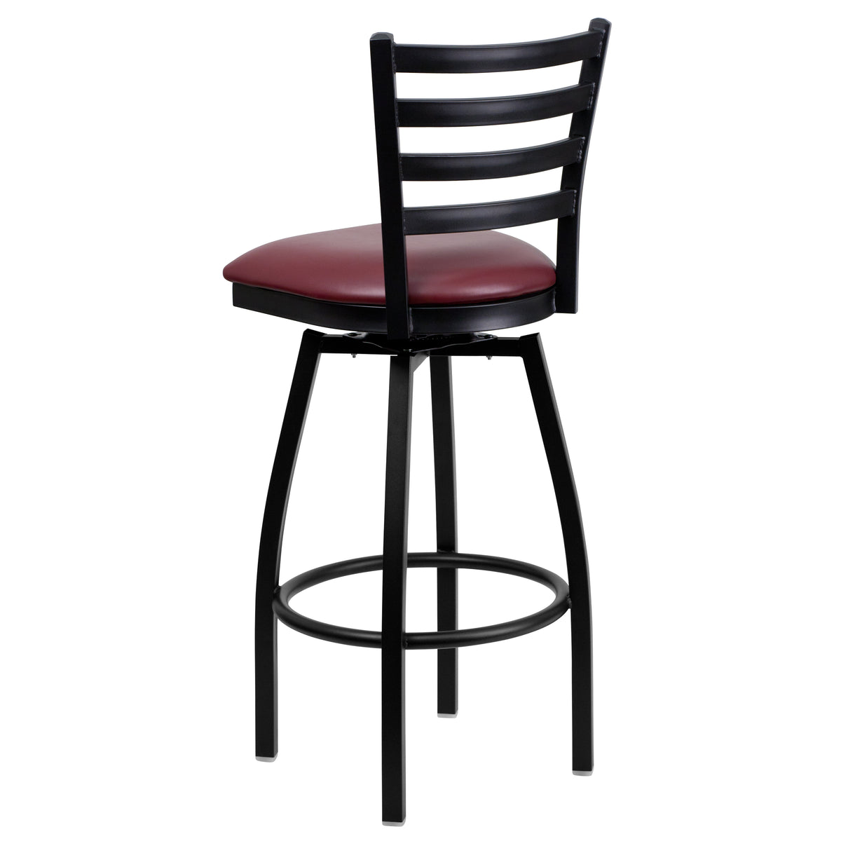 Ladder Back Swivel Metal Barstool