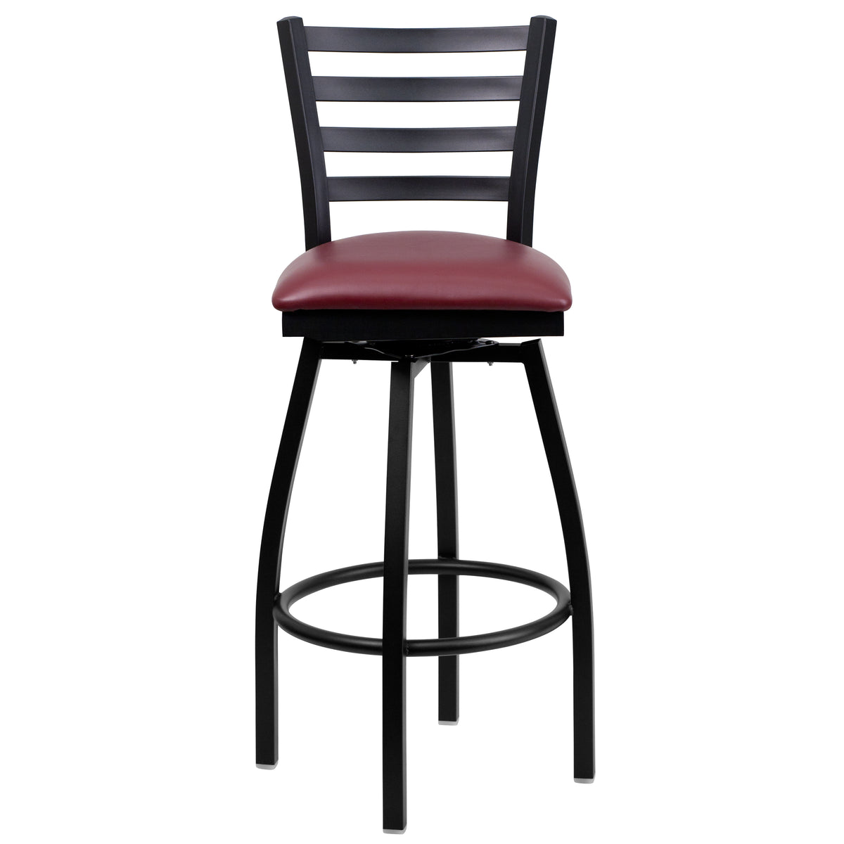 Ladder Back Swivel Metal Barstool