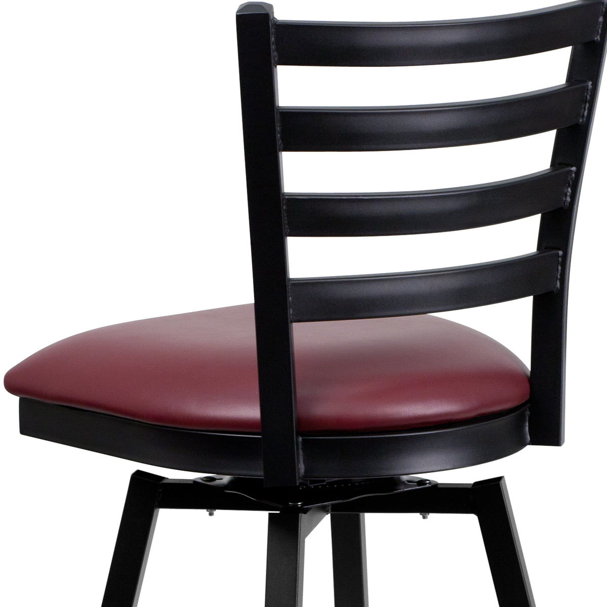 Ladder Back Swivel Metal Barstool