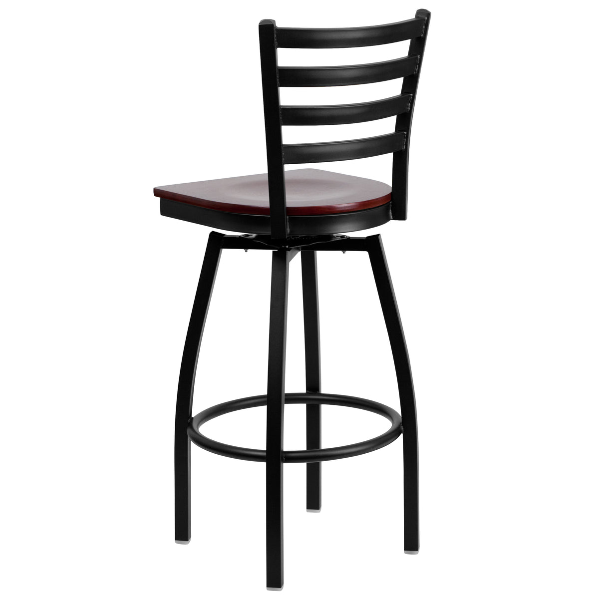 Ladder Back Swivel Metal Barstool