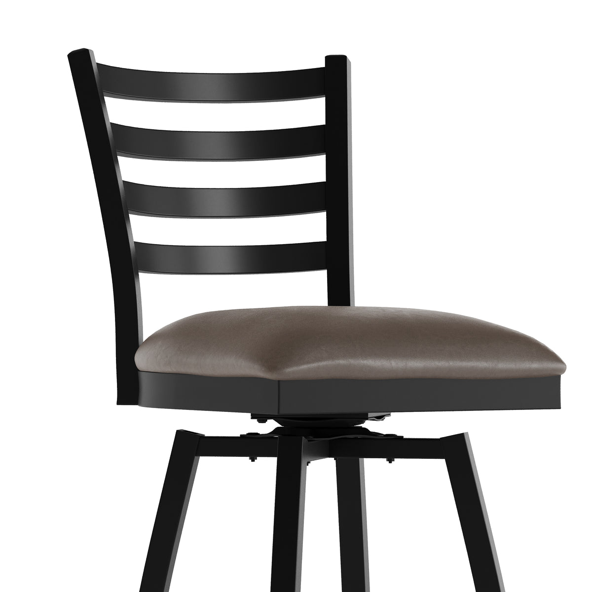 Ladder Back Swivel Metal Barstool