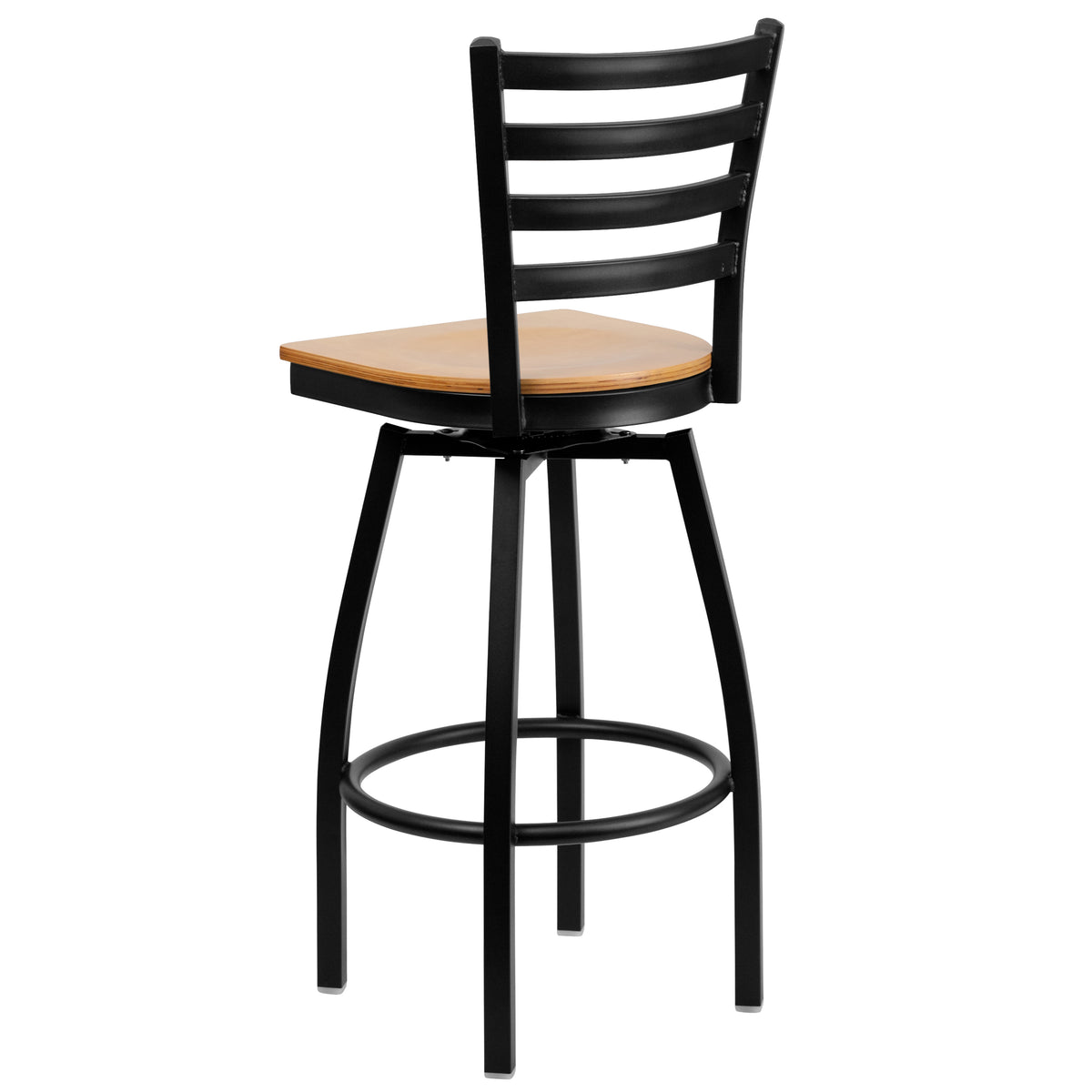 Ladder Back Swivel Metal Barstool