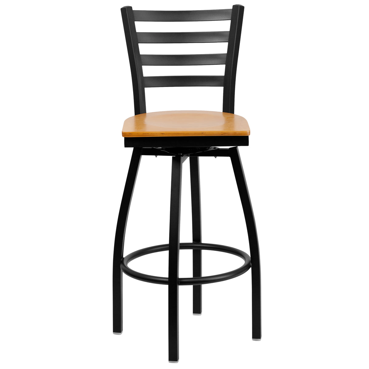 Ladder Back Swivel Metal Barstool