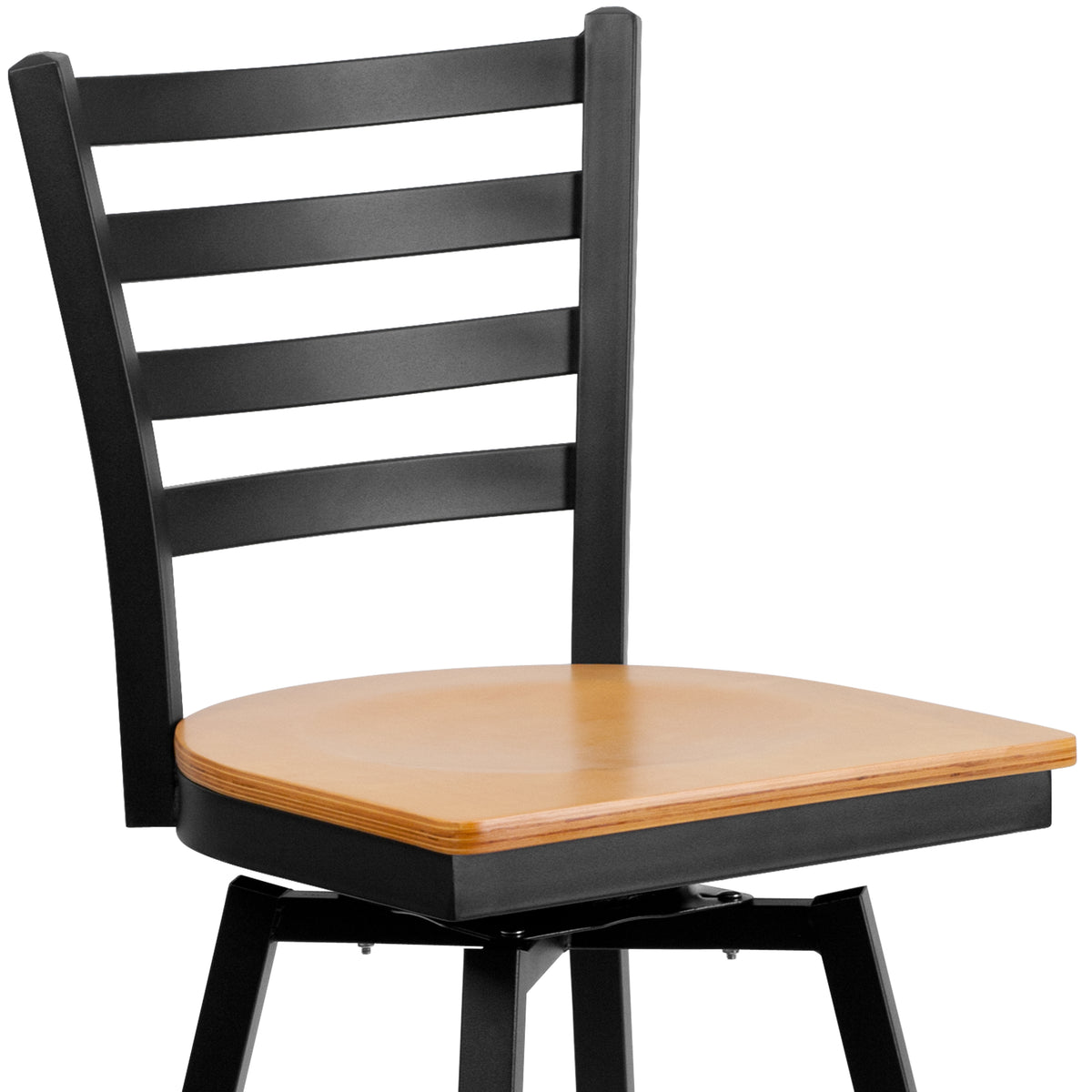 Ladder Back Swivel Metal Barstool