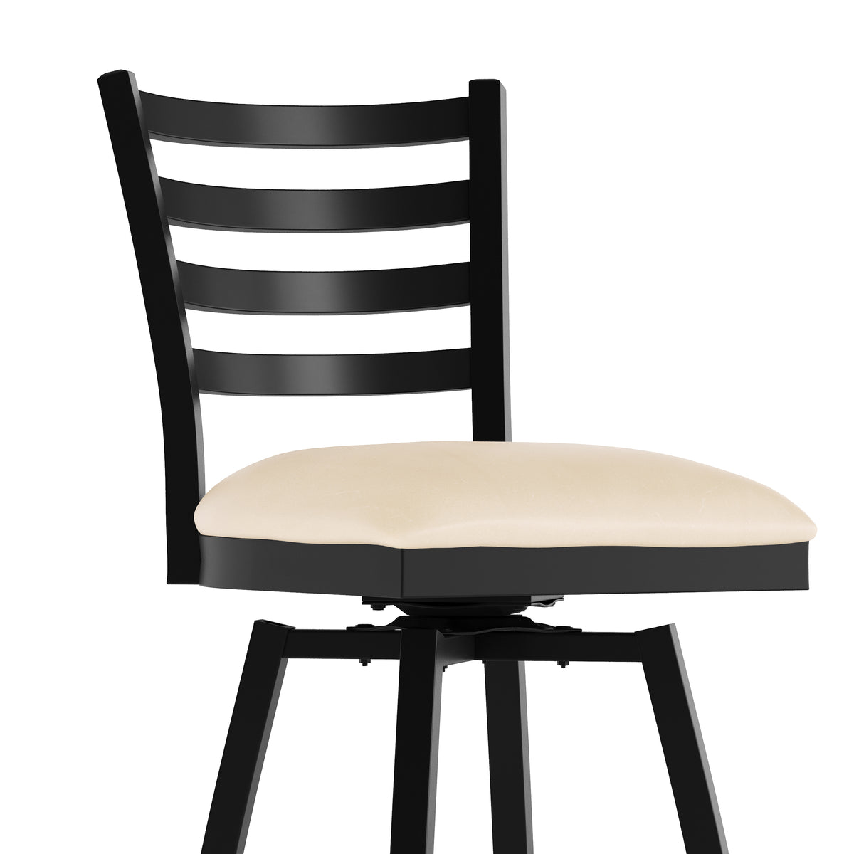 Ladder Back Swivel Metal Barstool