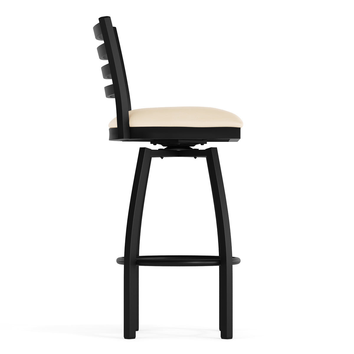Ladder Back Swivel Metal Barstool