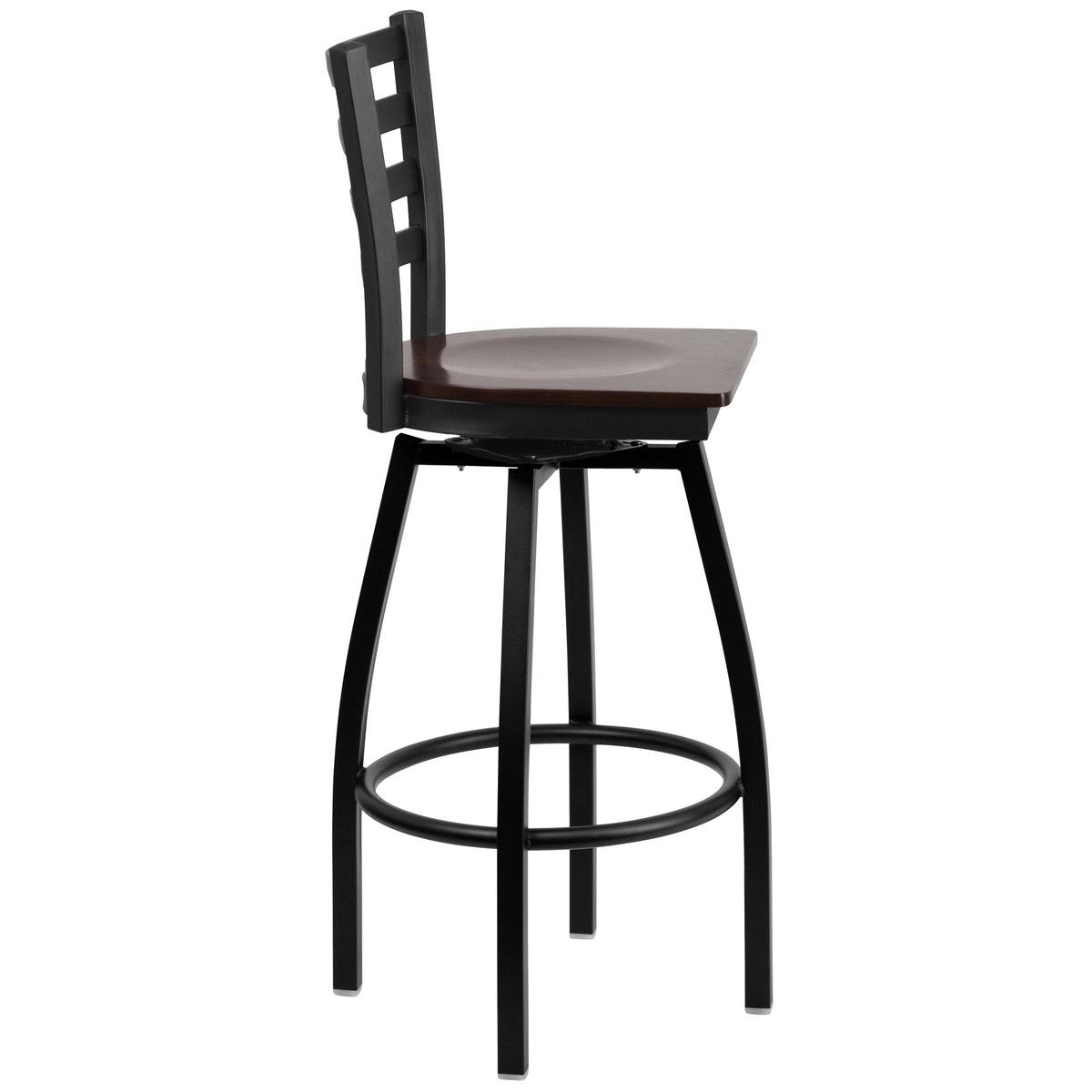 Ladder Back Swivel Metal Barstool