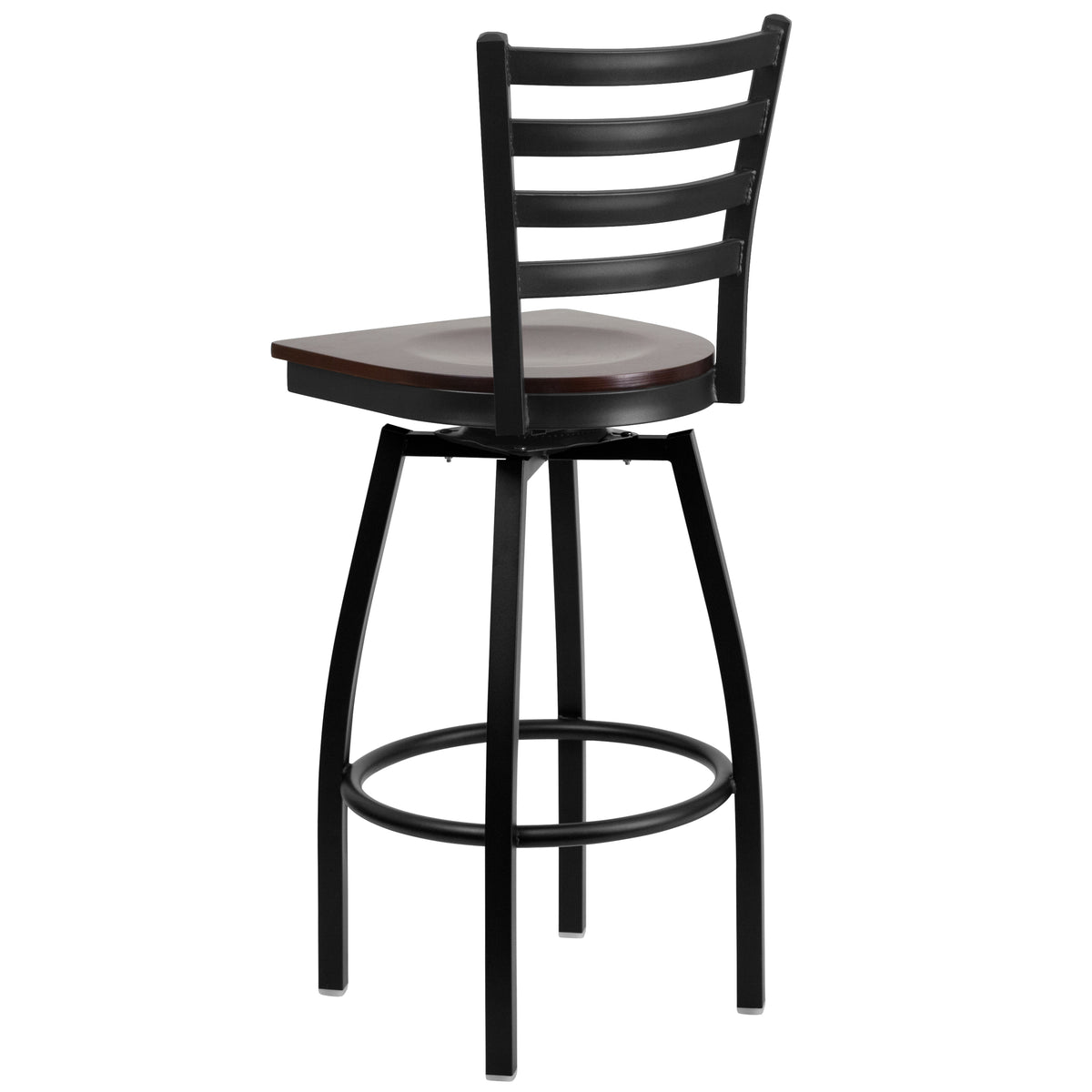 Ladder Back Swivel Metal Barstool