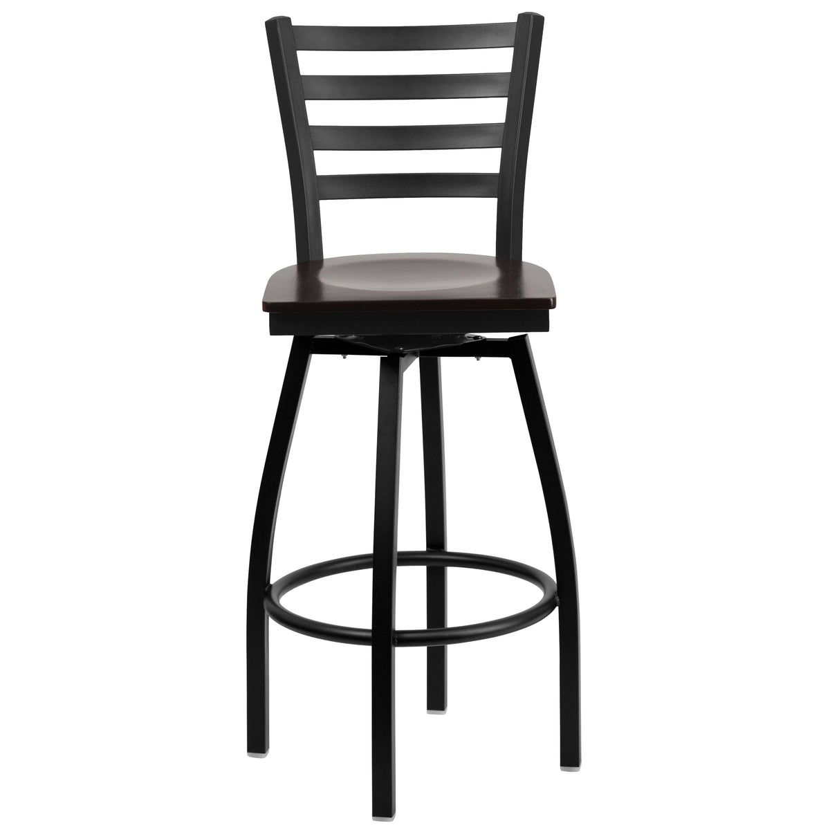 Ladder Back Swivel Metal Barstool