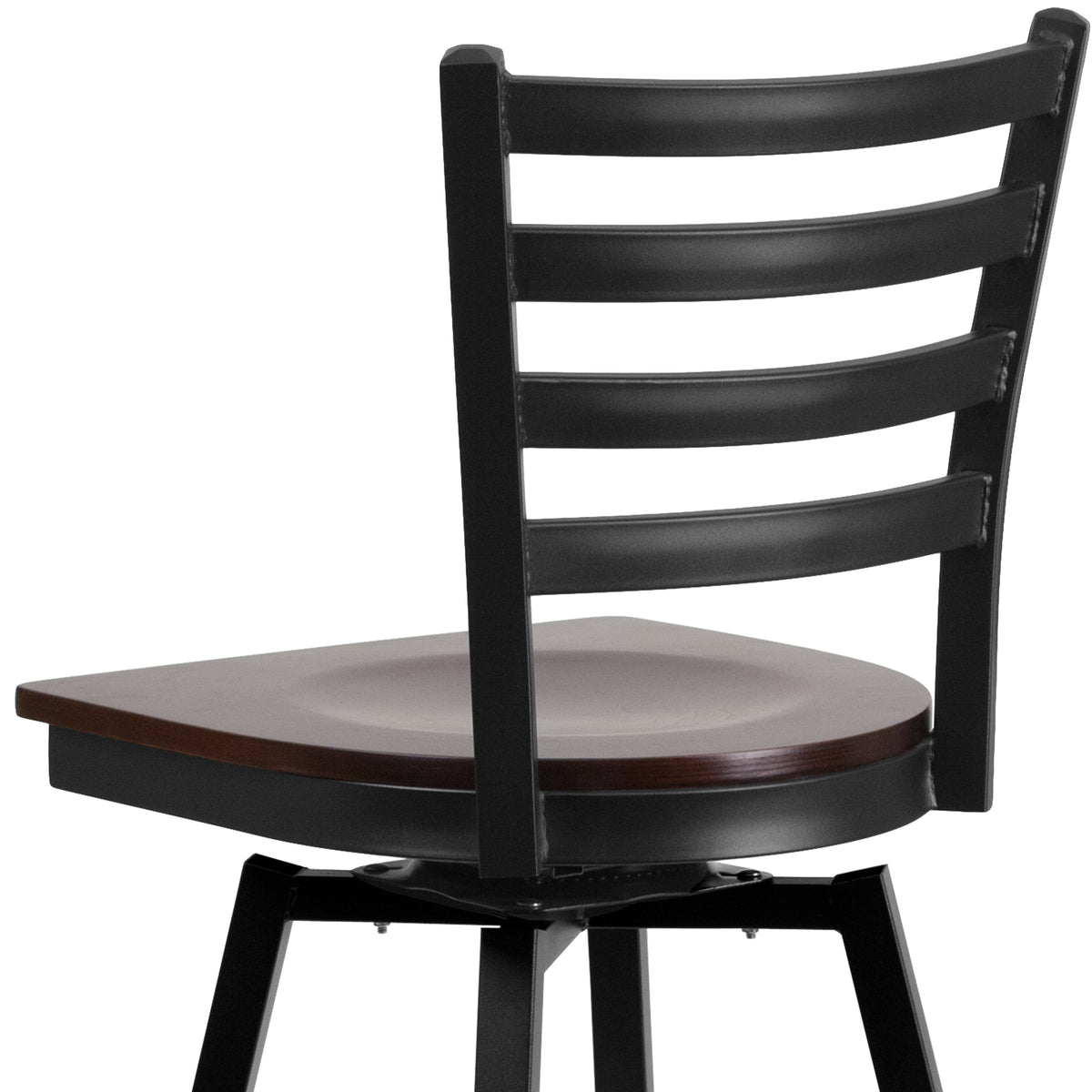 Ladder Back Swivel Metal Barstool