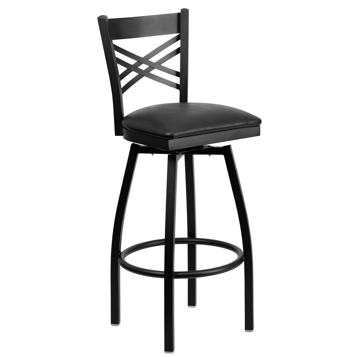 X" Back Swivel Metal Barstool