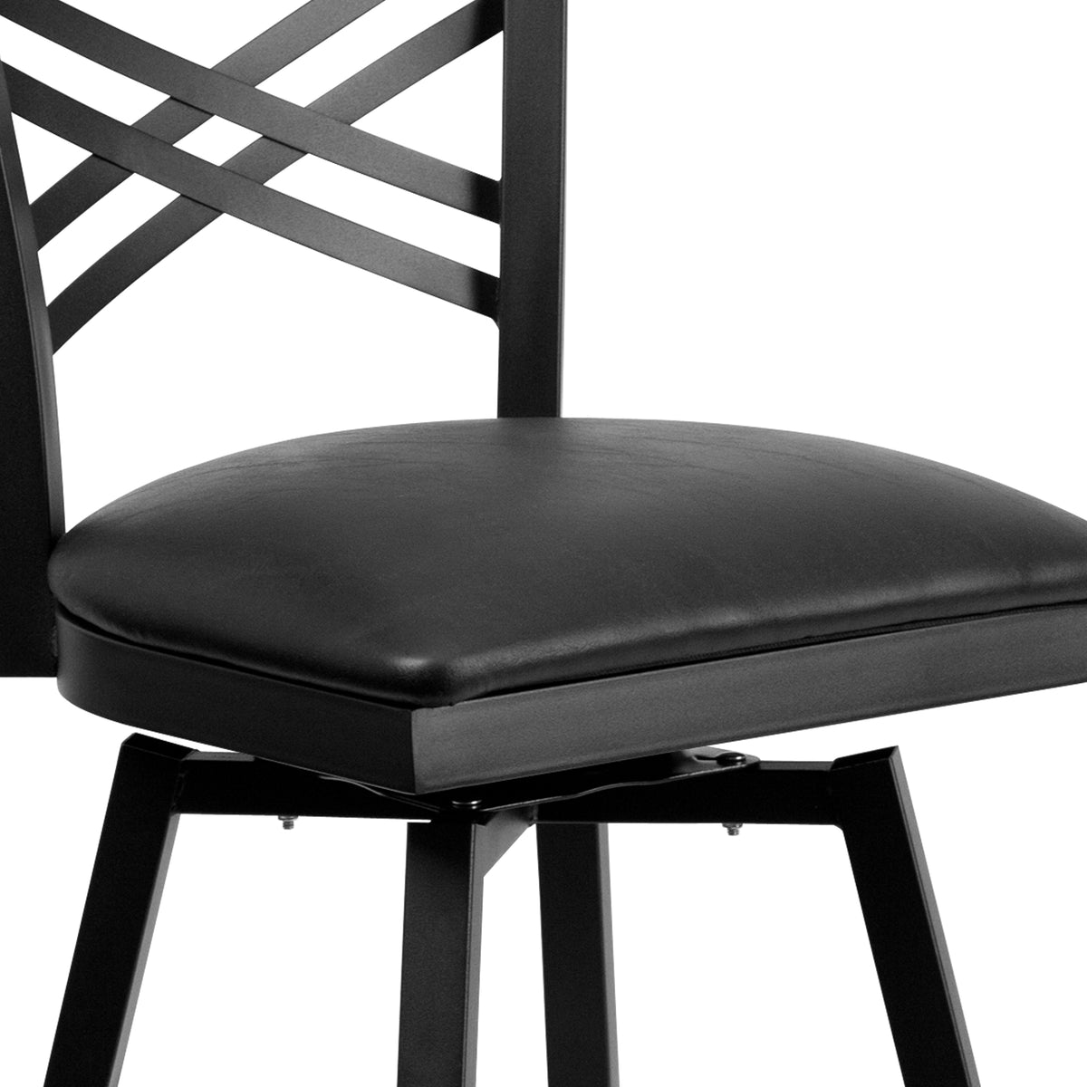X" Back Swivel Metal Barstool