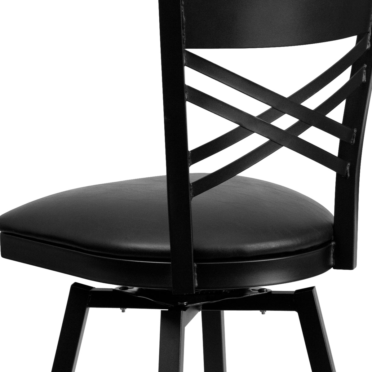 X" Back Swivel Metal Barstool